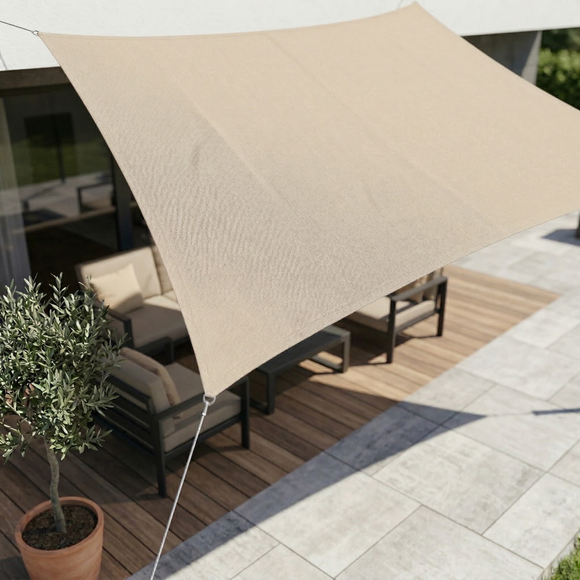 Waterproof Rectangular Shade Sail UV Protection Outdoor Canopy for Patio Deck Pool Garden Balcony Sun Shelter Heavy-Duty Polyester | Thomler