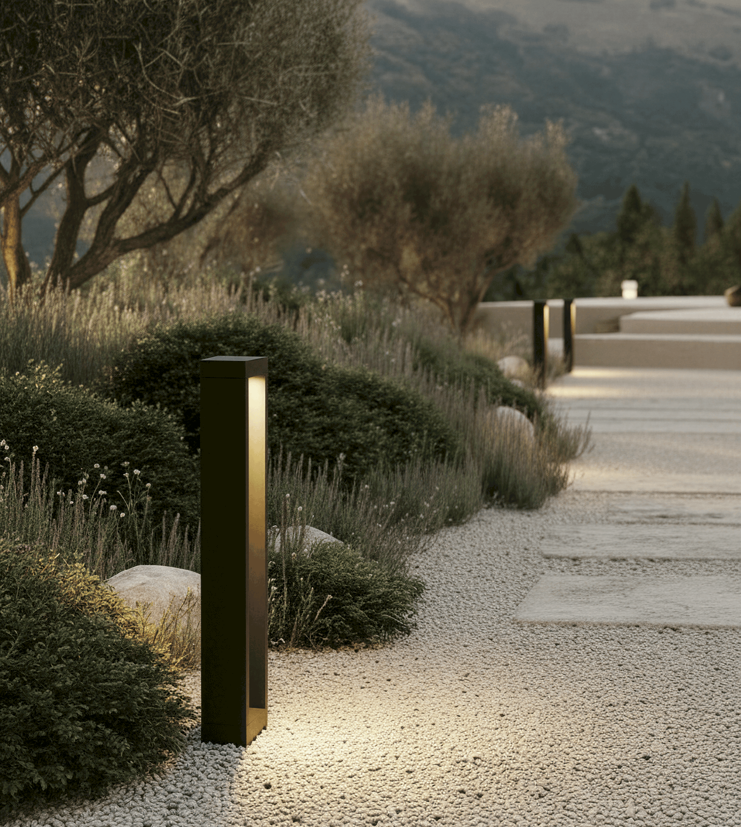 Outdoor Post Light Aluminium 60.0 cm Black Garden Path Driveway LED Bollard Lamp Double Sided IP65 | Thomler