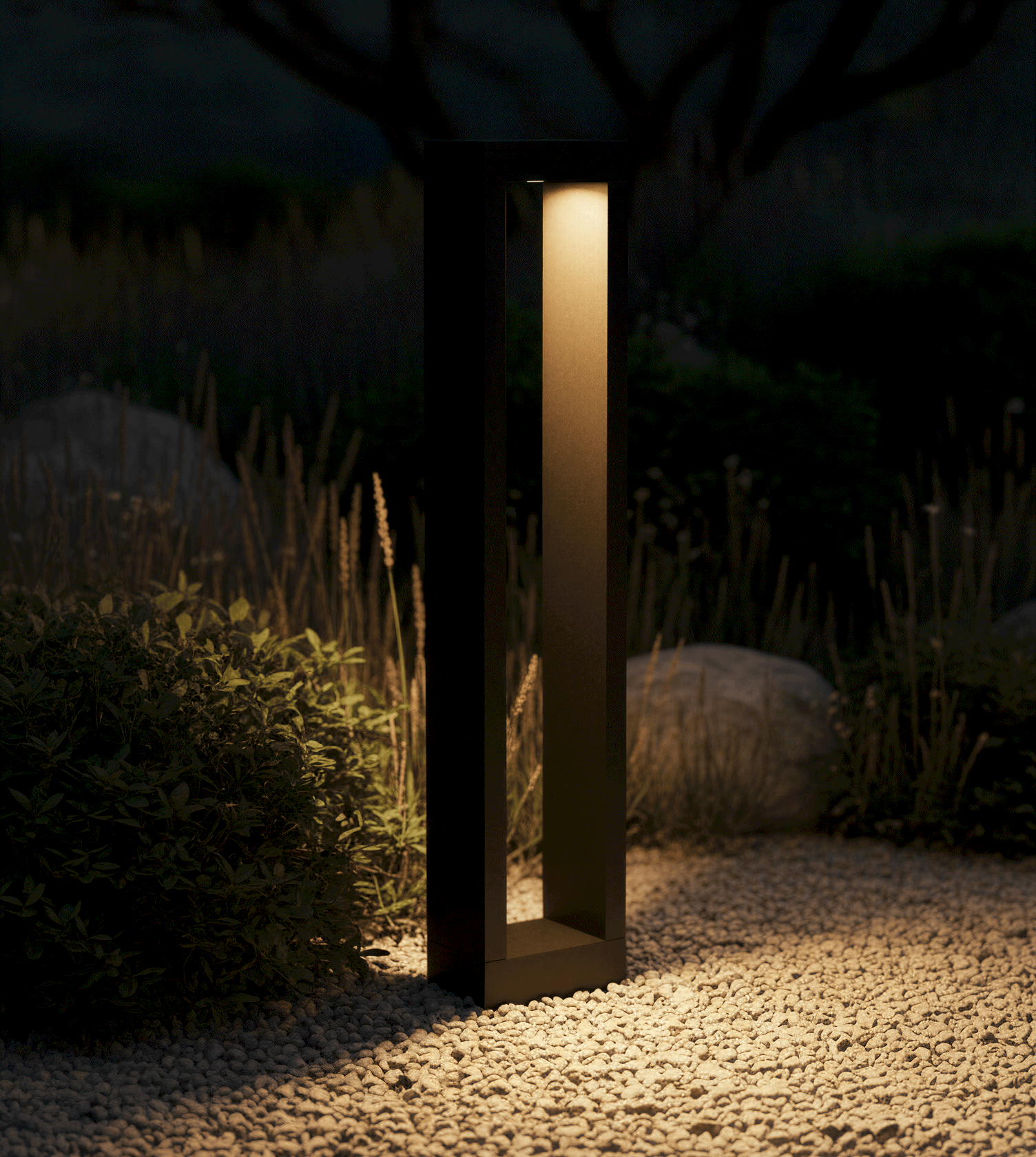 Outdoor Post Light Aluminium 60.0 cm Black Garden Path Driveway LED Bollard Lamp Double Sided IP65 | Thomler