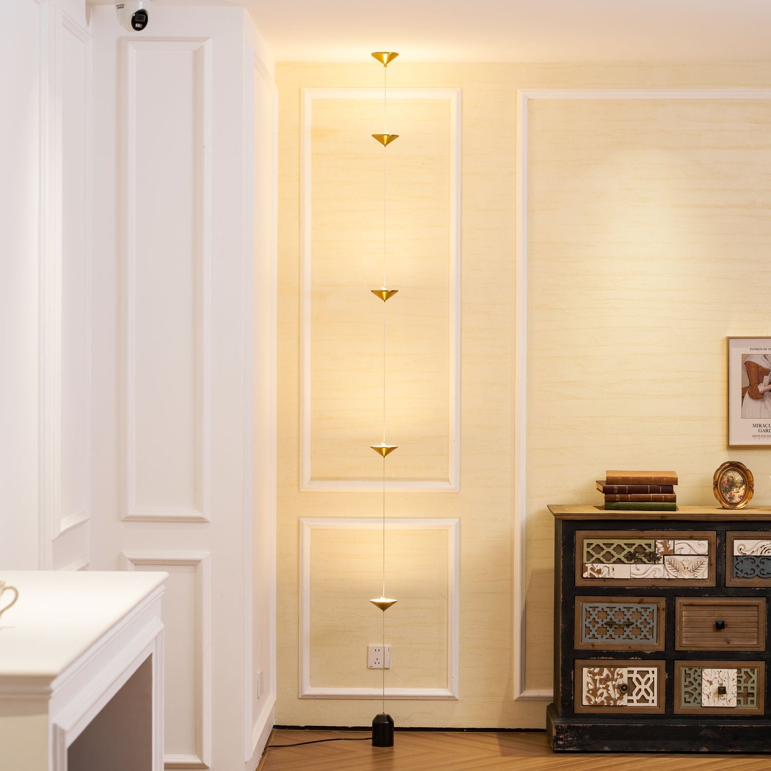 Minimalist Pull Cable Floor Lamp 137.8 in LED Marble Base Indoor Ambient Lighting | Thomler