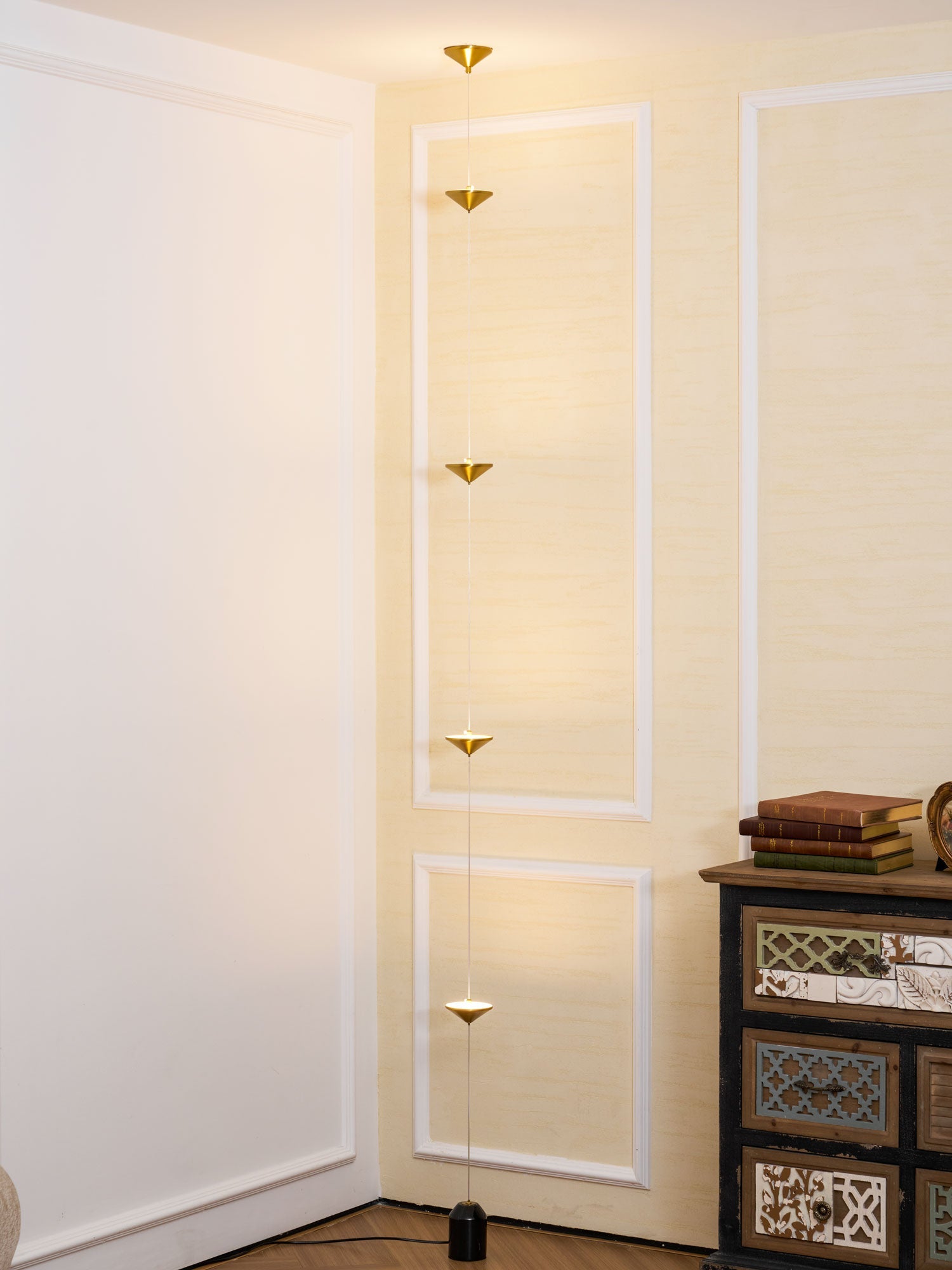 Minimalist Pull Cable Floor Lamp 137.8 in LED Marble Base Indoor Ambient Lighting | Thomler