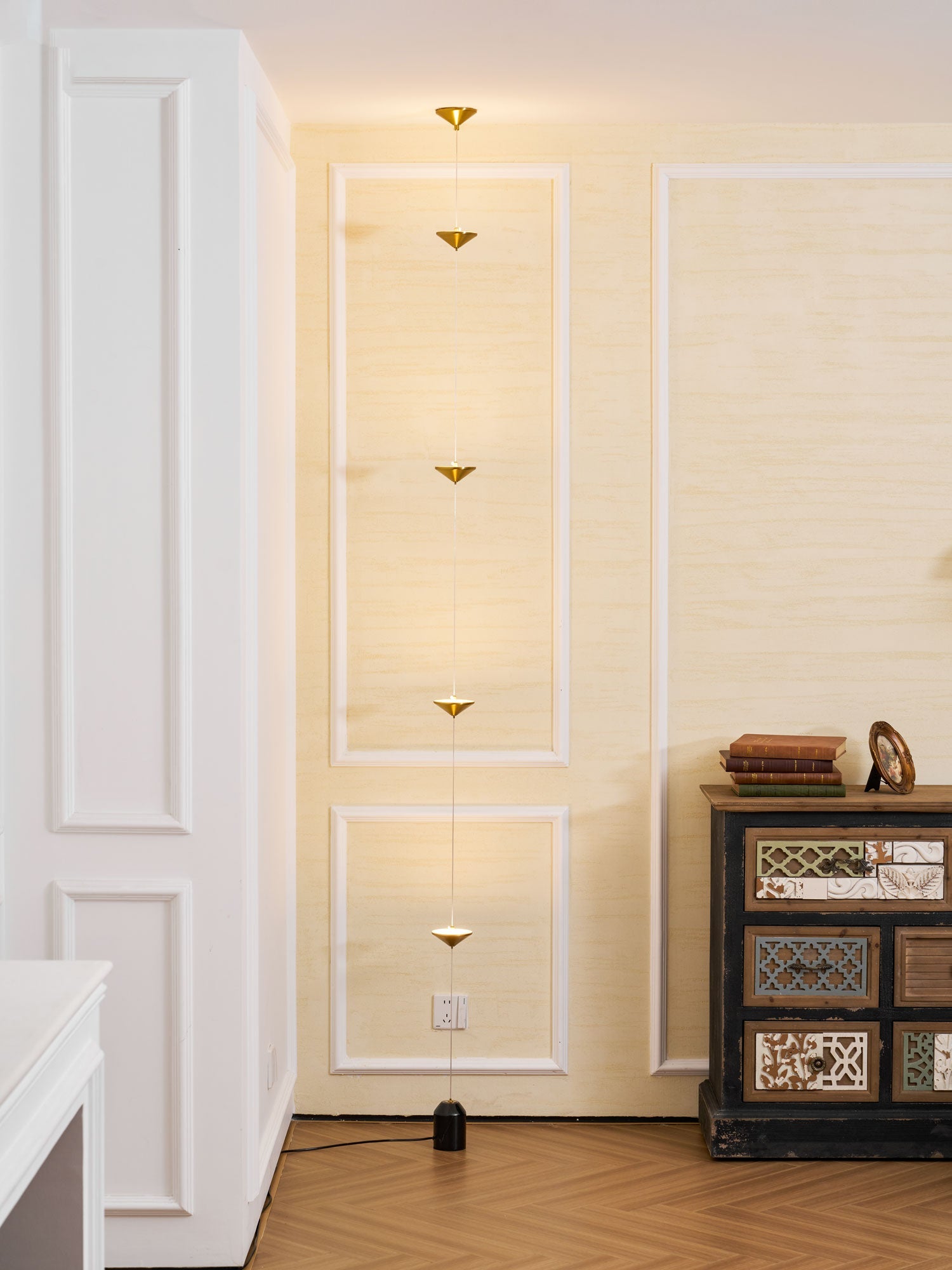 Minimalist Pull Cable Floor Lamp 137.8 in LED Marble Base Indoor Ambient Lighting | Thomler