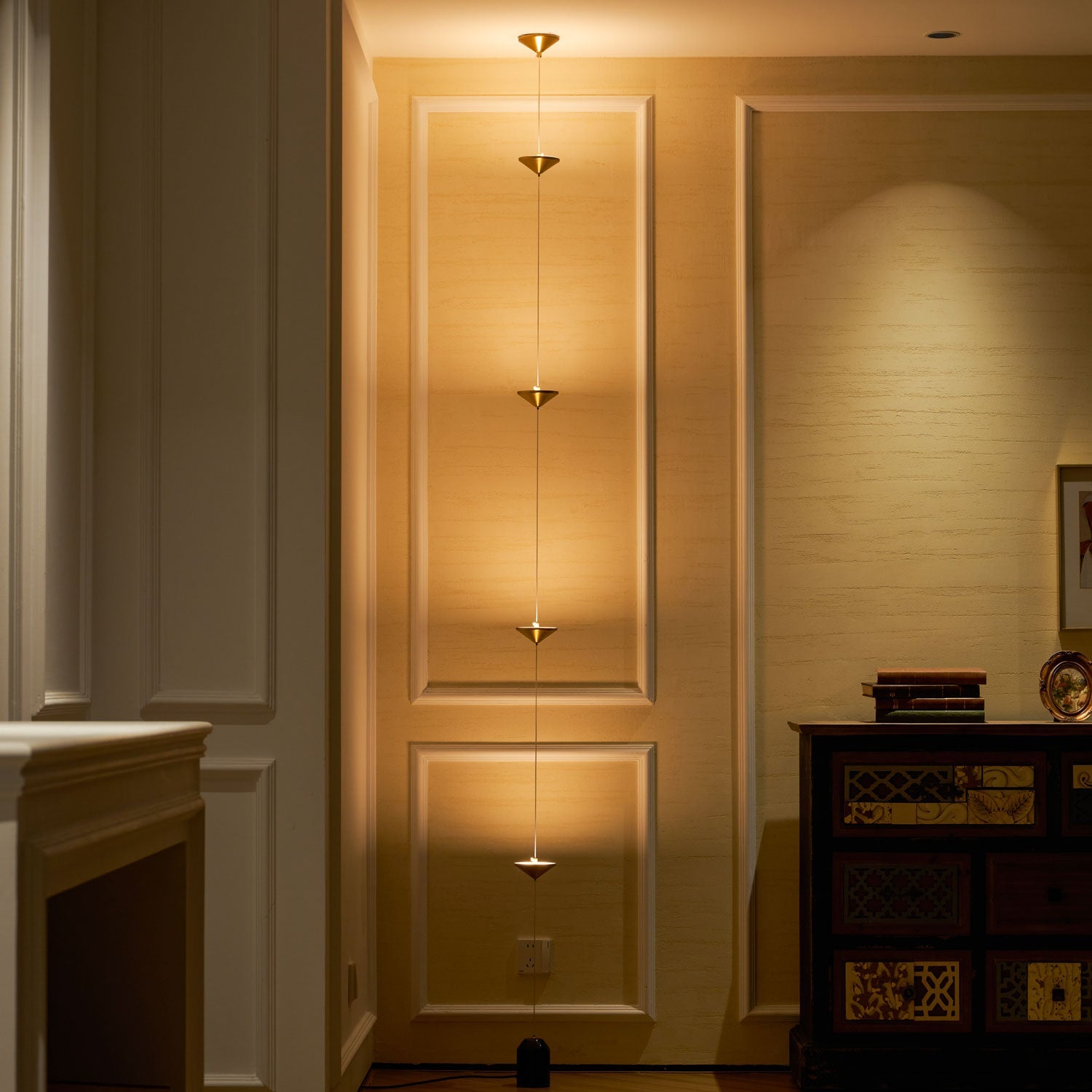 Minimalist Pull Cable Floor Lamp 137.8 in LED Marble Base Indoor Ambient Lighting | Thomler