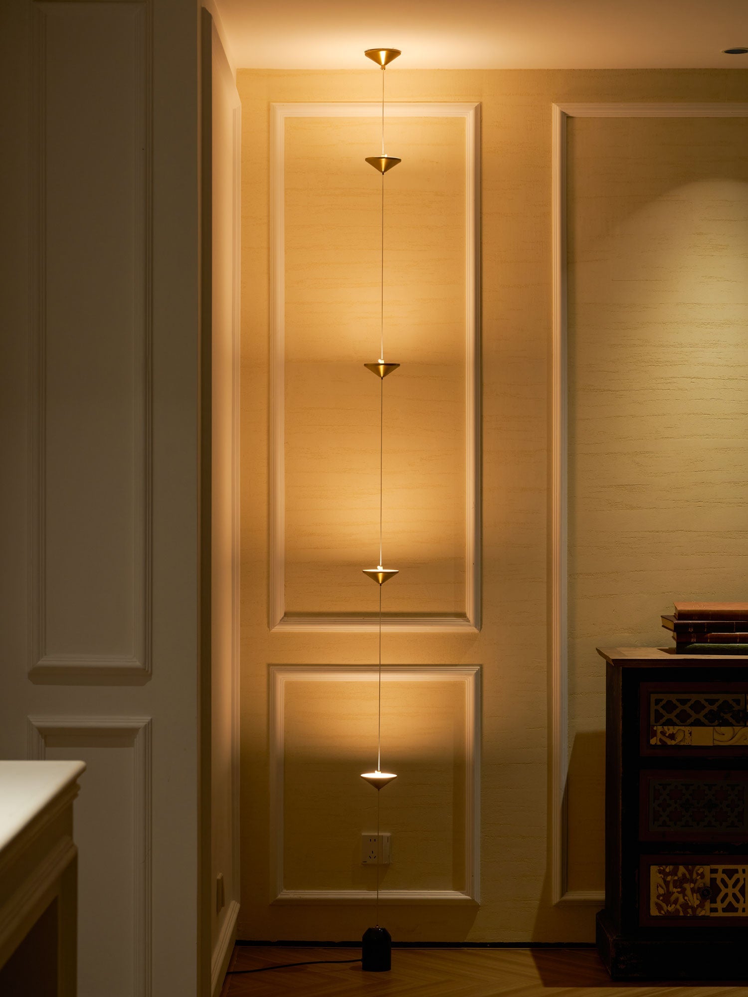 Minimalist Pull Cable Floor Lamp 137.8 in LED Marble Base Indoor Ambient Lighting | Thomler