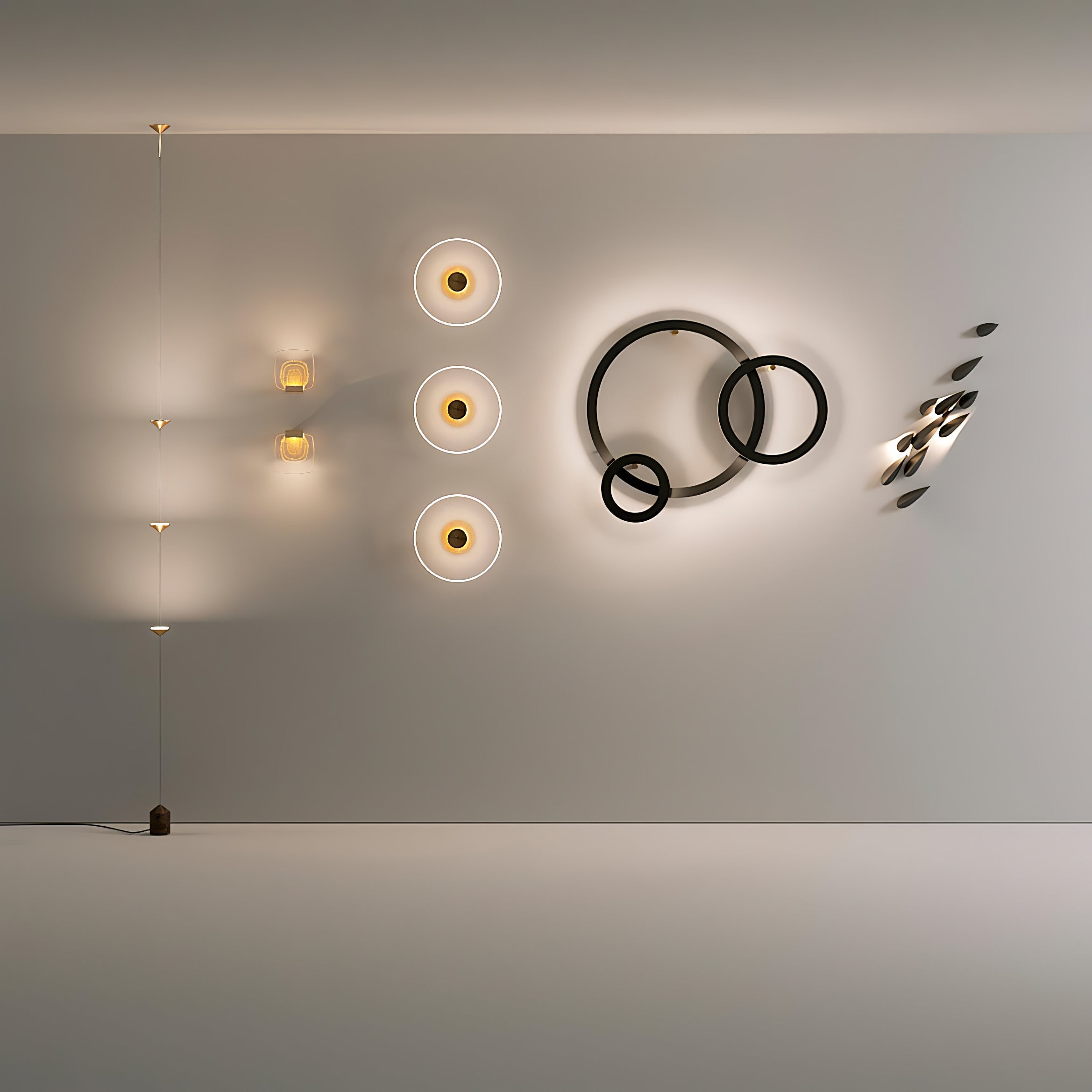 Minimalist Pull Cable Floor Lamp 137.8 in LED Marble Base Indoor Ambient Lighting | Thomler
