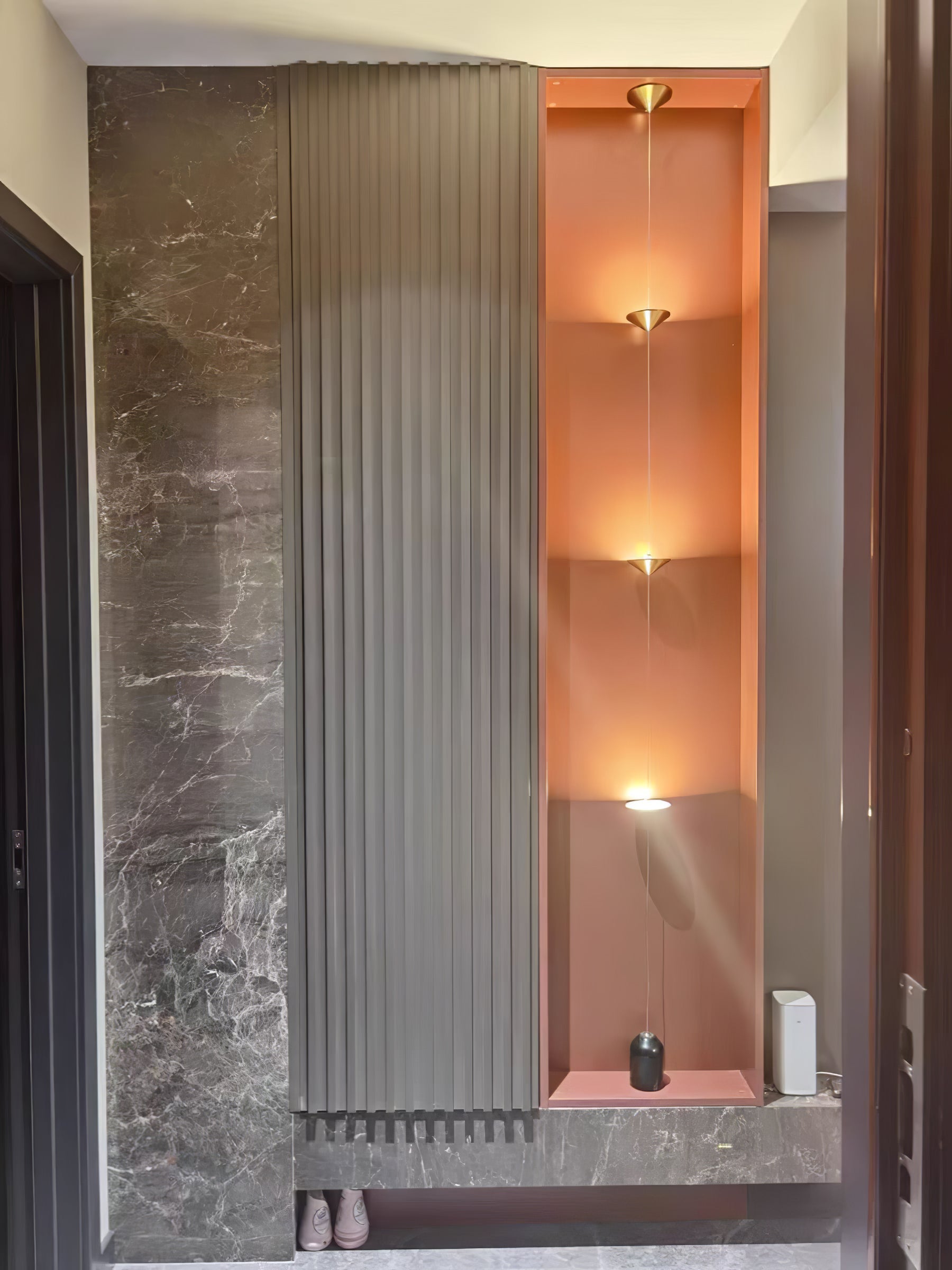 Minimalist Pull Cable Floor Lamp 137.8 in LED Marble Base Indoor Ambient Lighting | Thomler