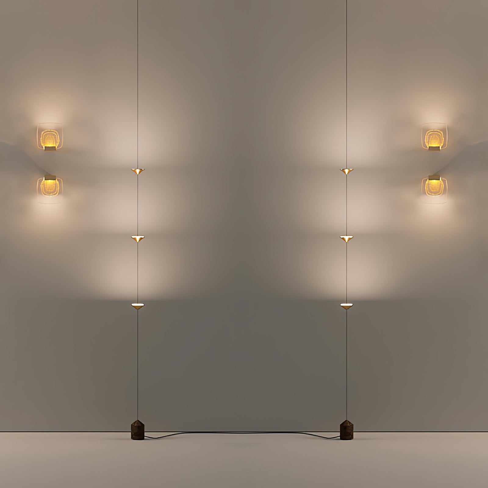Minimalist Pull Cable Floor Lamp 137.8 in LED Marble Base Indoor Ambient Lighting | Thomler