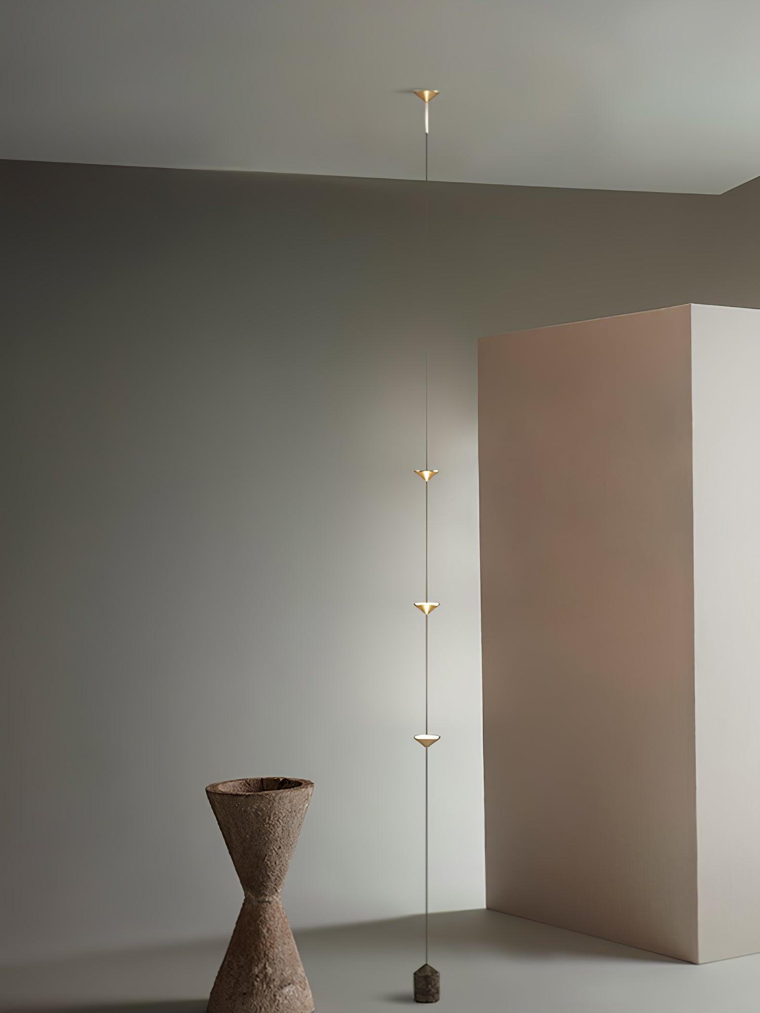 Minimalist Pull Cable Floor Lamp 137.8 in LED Marble Base Indoor Ambient Lighting | Thomler