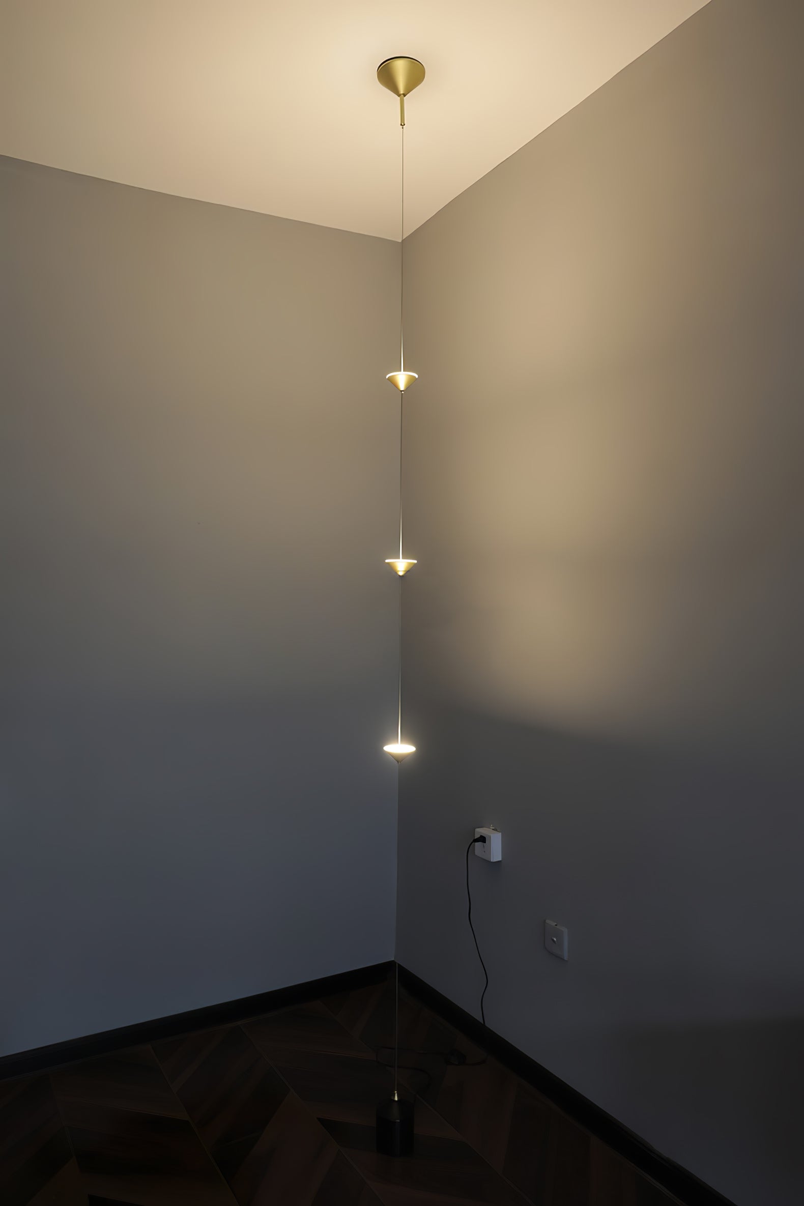 Minimalist Pull Cable Floor Lamp 137.8 in LED Marble Base Indoor Ambient Lighting | Thomler