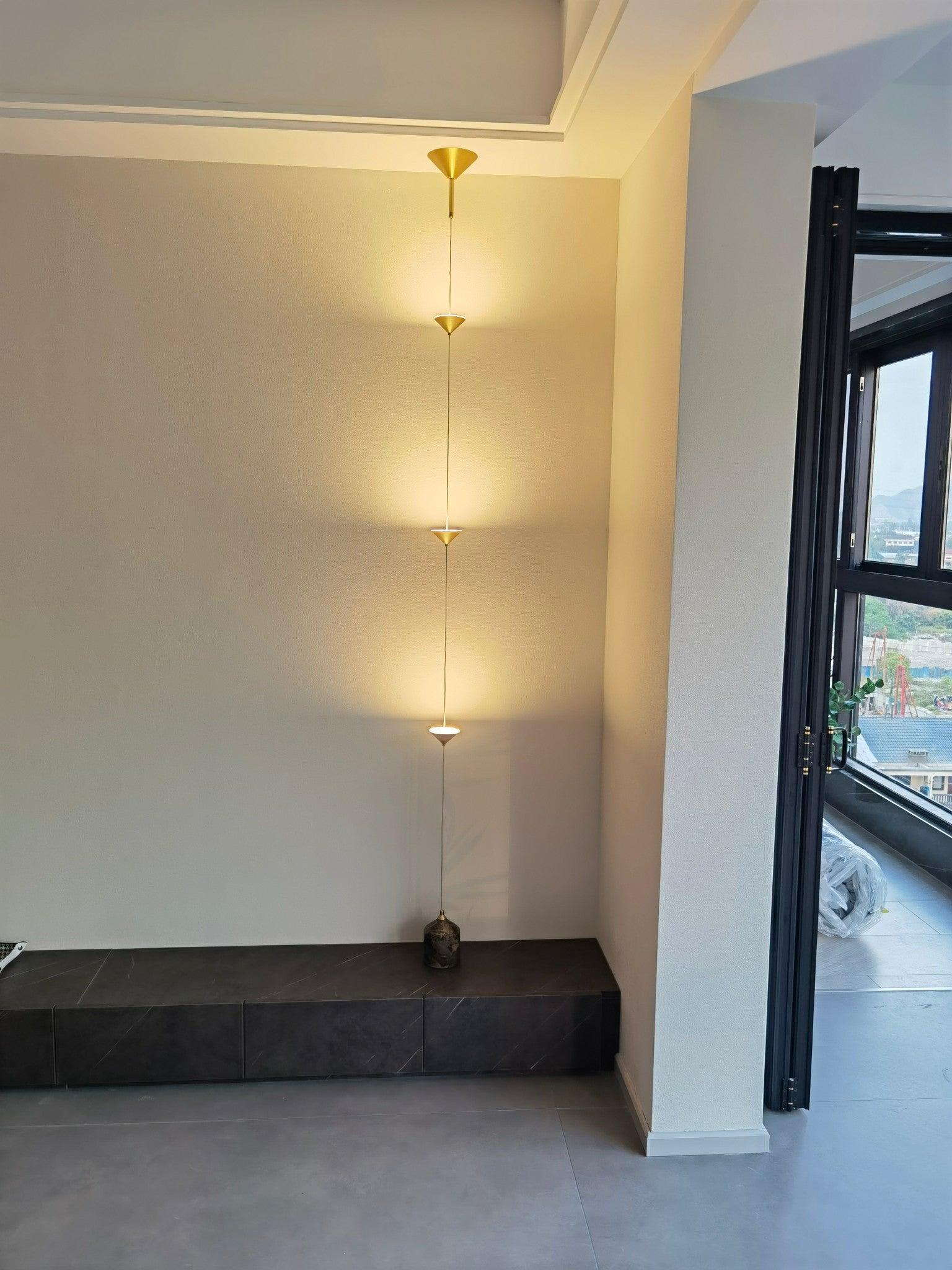 Minimalist Pull Cable Floor Lamp 137.8 in LED Marble Base Indoor Ambient Lighting | Thomler