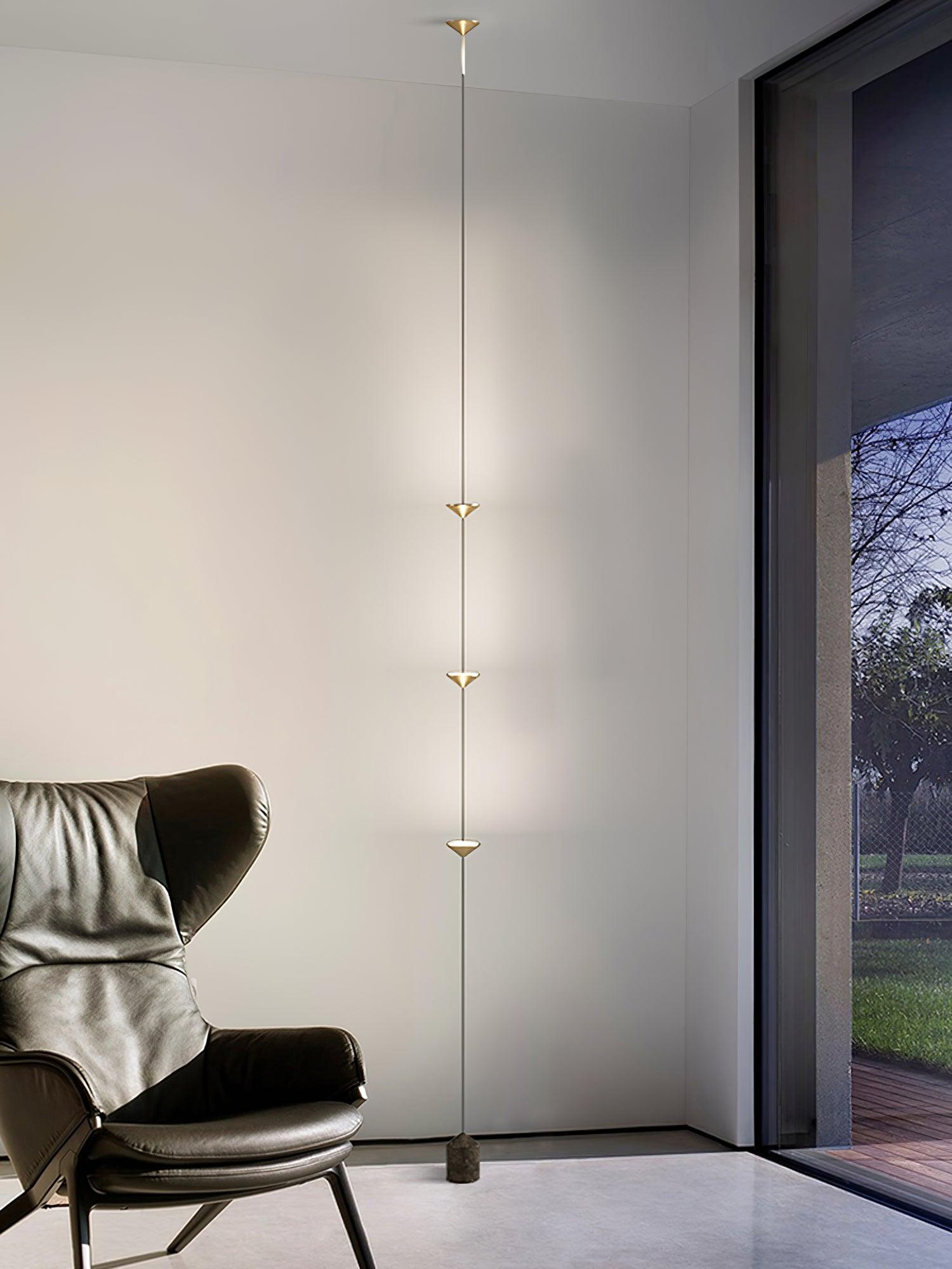 Minimalist Pull Cable Floor Lamp 137.8 in LED Marble Base Indoor Ambient Lighting | Thomler