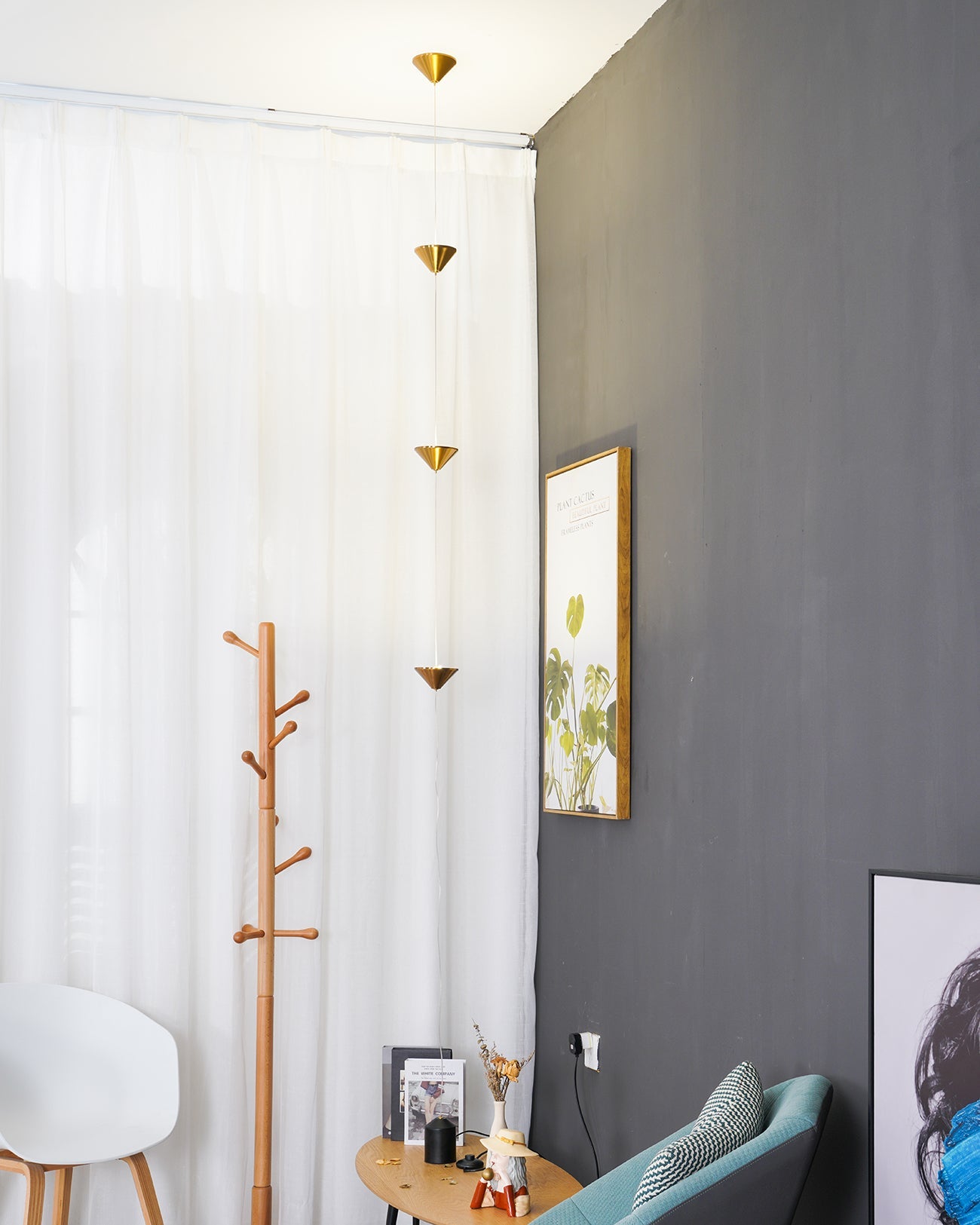 Minimalist Pull Cable Floor Lamp 137.8 in LED Marble Base Indoor Ambient Lighting | Thomler
