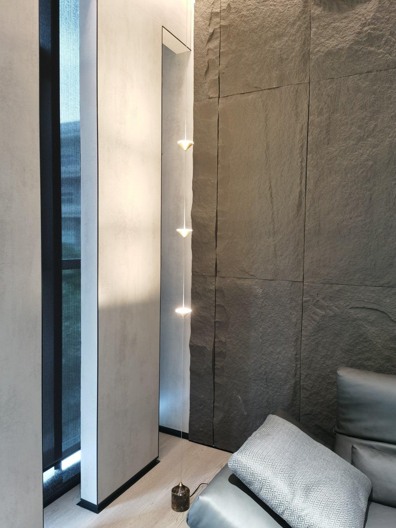 Minimalist Pull Cable Floor Lamp 137.8 in LED Marble Base Indoor Ambient Lighting | Thomler