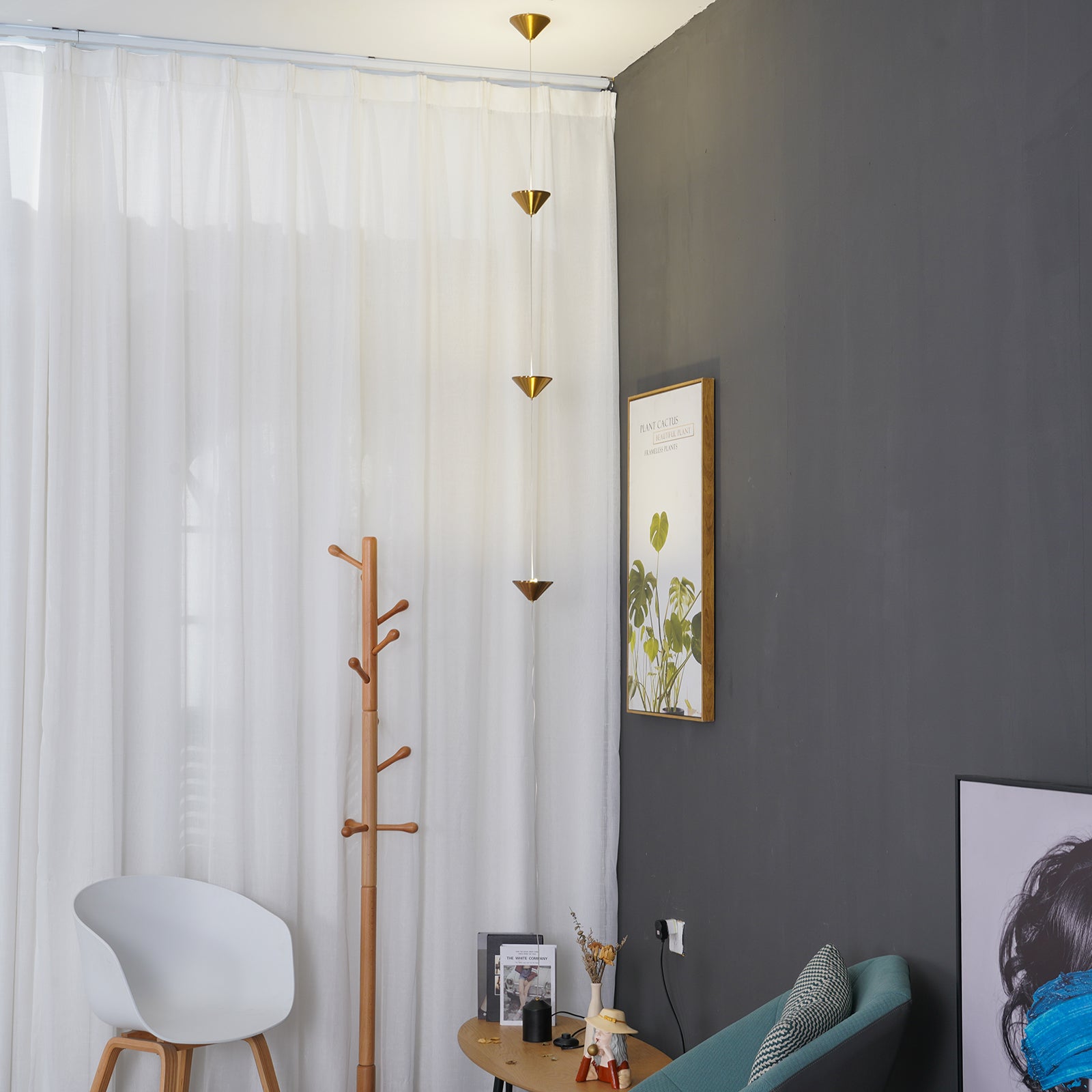 Minimalist Pull Cable Floor Lamp 137.8 in LED Marble Base Indoor Ambient Lighting | Thomler