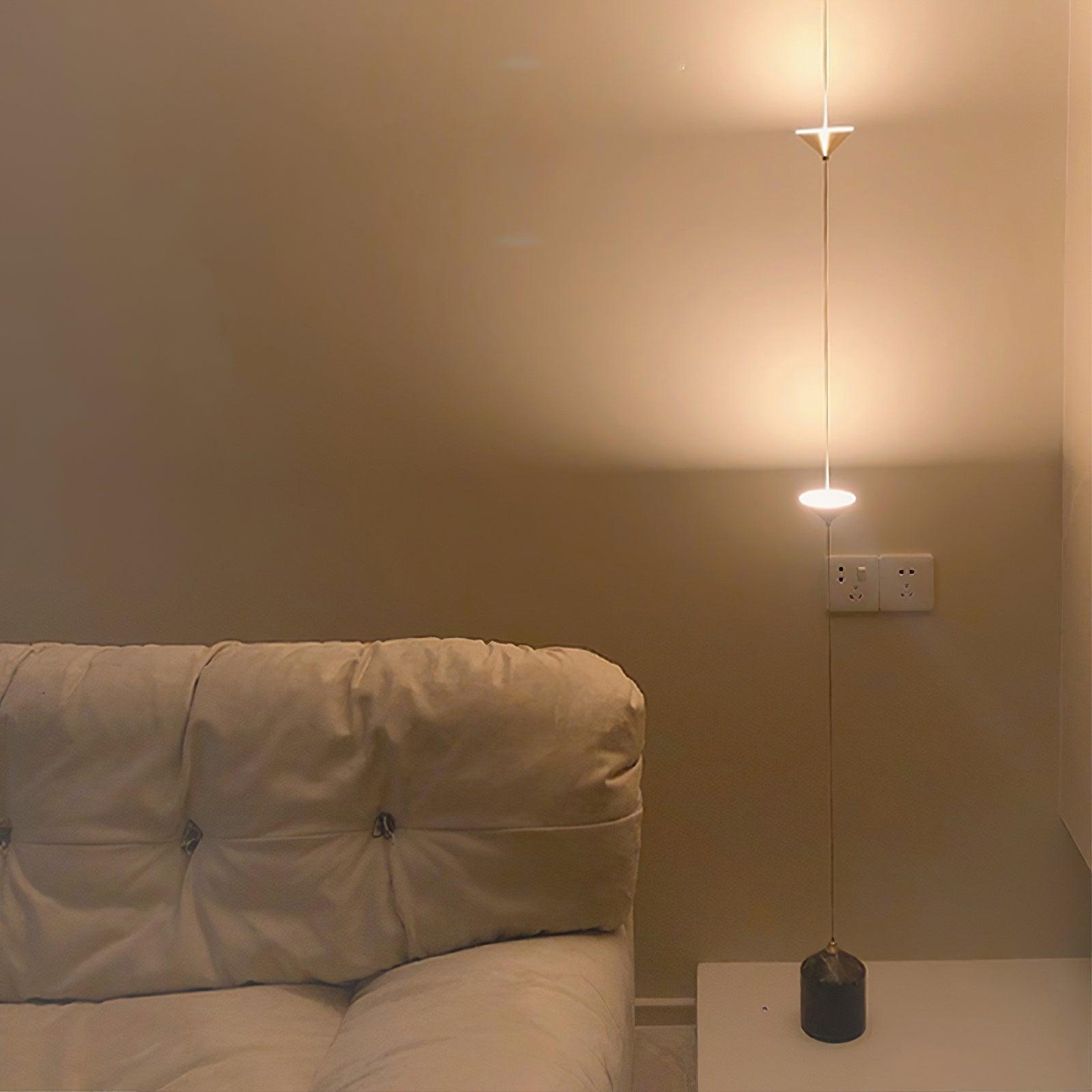 Minimalist Pull Cable Floor Lamp 137.8 in LED Marble Base Indoor Ambient Lighting | Thomler