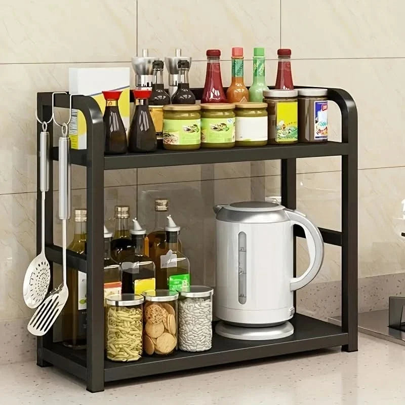 Metal Two-Shelf Counter Organizer for Coffee Bar Essentials and Daily Kitchen Items | Thomler