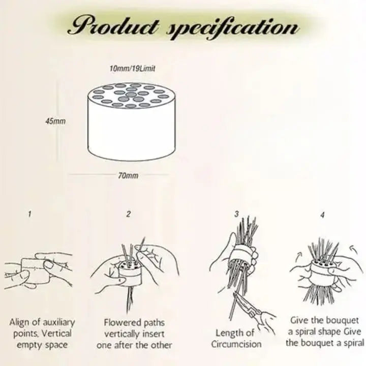Flower Stem Holder ABS TPE 7.0 cm x 4.5 cm Spiral Vase Arrangement Support Bouquet Organiser Floral Display Accessory | Thomler