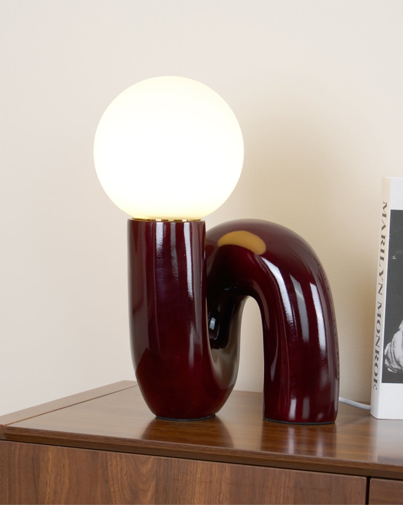Table Lamp Glass Spiral 10.2 in Indoor Pink Blue White Dark Red Decorative LED Accent Light | Thomler