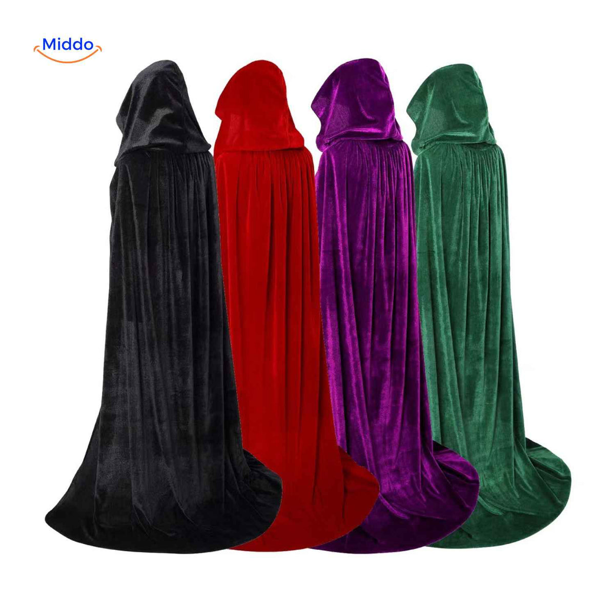 Velvet Hooded Cloak – Full-Length Costume Cape for Theater, Cosplay & Dress-Up Parties | Thomler