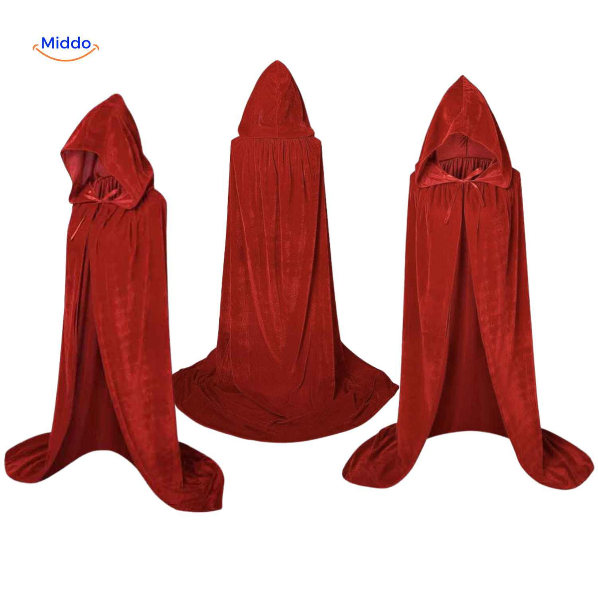 Velvet Hooded Cloak – Full-Length Costume Cape for Theater, Cosplay & Dress-Up Parties | Thomler