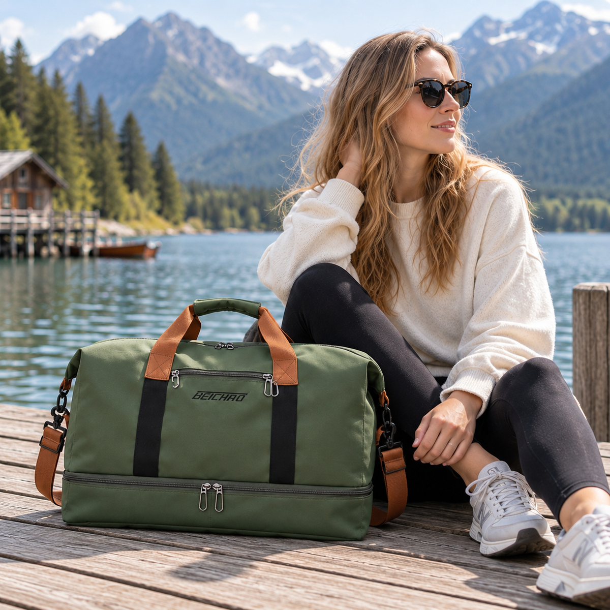 Weekend Duffel Bag with Shoe Compartment & Wet-Dry Separation for Gym Travel | Thomler
