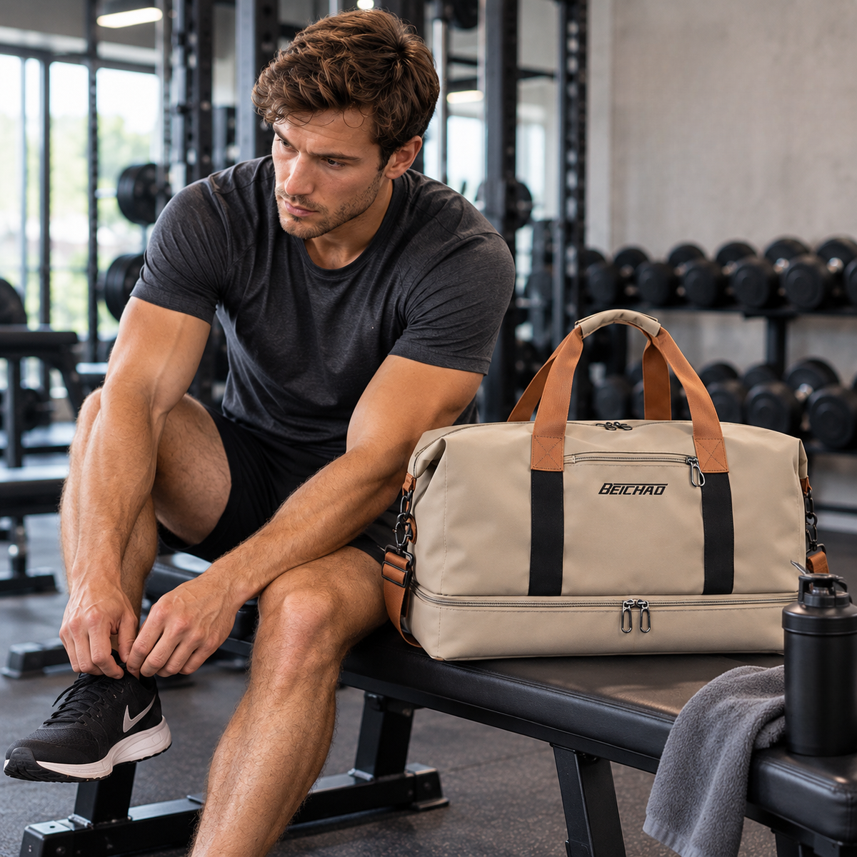 Weekend Duffel Bag with Shoe Compartment & Wet-Dry Separation for Gym Travel | Thomler