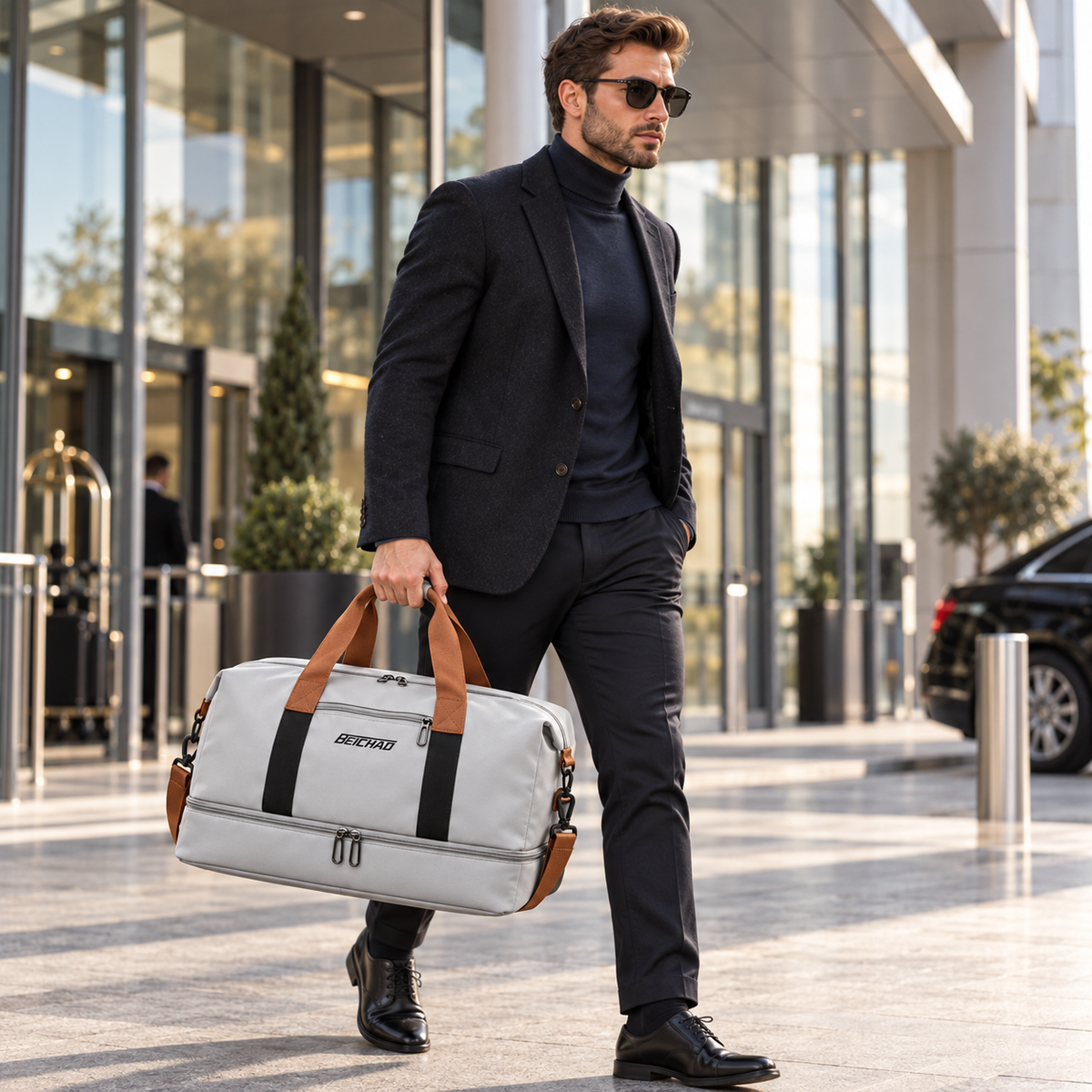 Weekend Duffel Bag with Shoe Compartment & Wet-Dry Separation for Gym Travel | Thomler