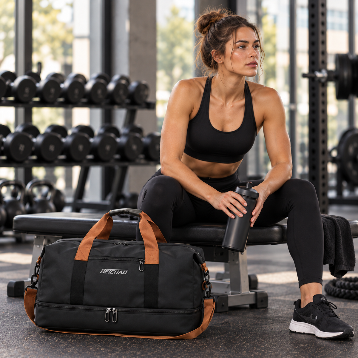 Weekend Duffel Bag with Shoe Compartment & Wet-Dry Separation for Gym Travel | Thomler