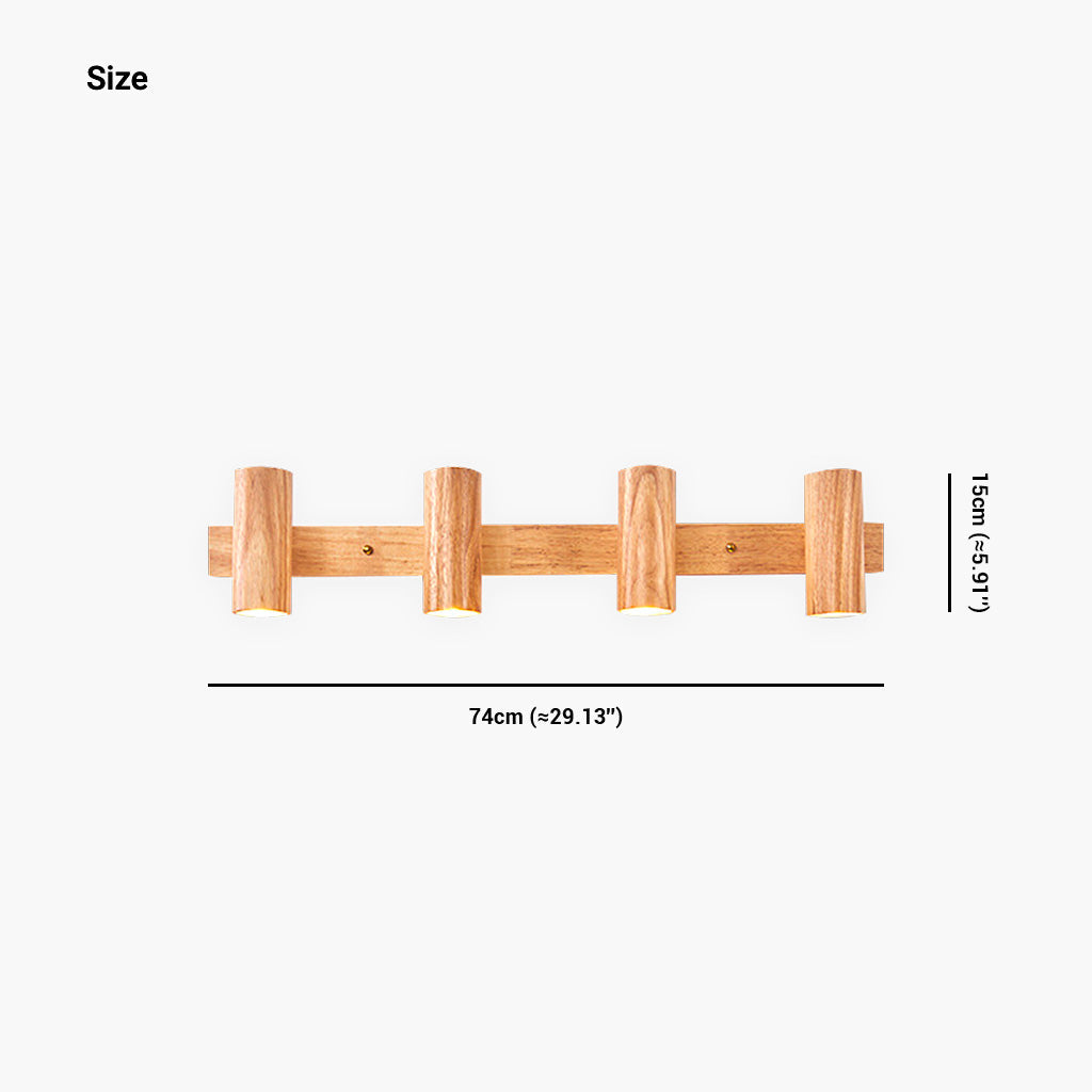 Ceiling Wall Spotlight Wood Adjustable 5.9 in (15.0 cm) Modern Nordic 1 3 4 Heads | Thomler