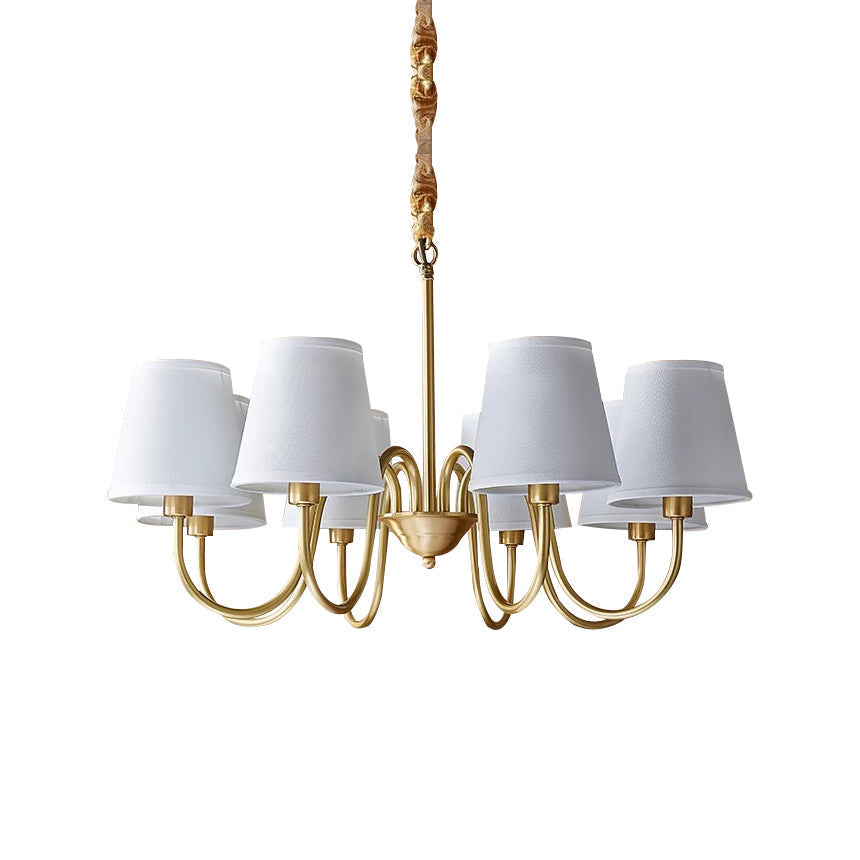 Classic Brass & Fabric Multi-Arm Hanging Fixture for Dining Room, Foyer & Living Space | Thomler