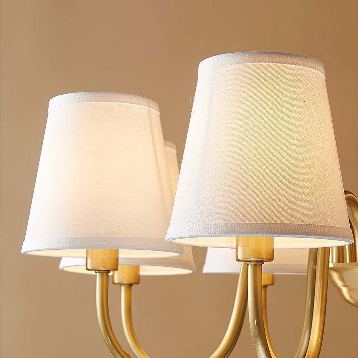 Classic Brass & Fabric Multi-Arm Hanging Fixture for Dining Room, Foyer & Living Space | Thomler