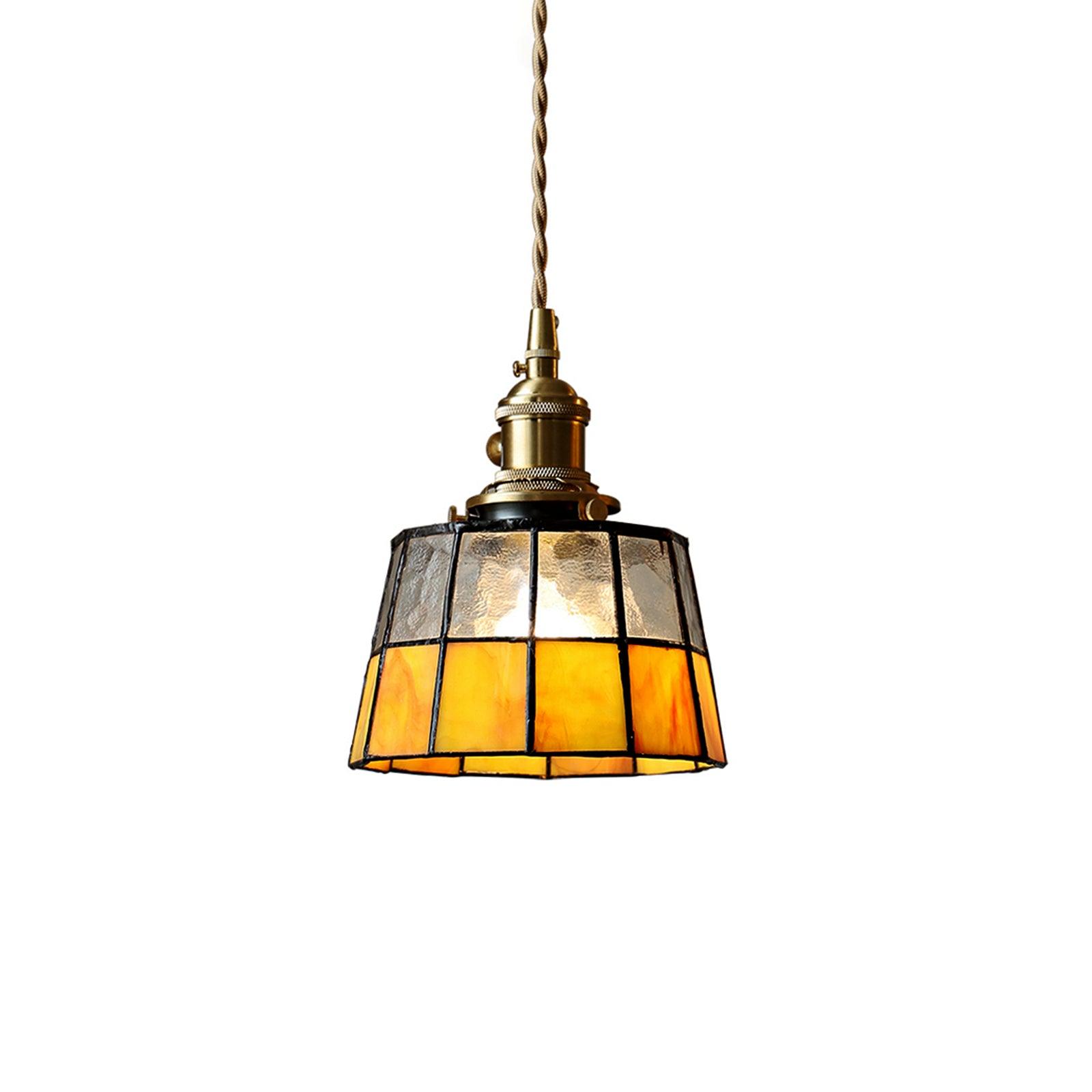 Pendant Light Stained Glass 5.9 in (15.0 cm) Diameter Kitchen Island Hanging Lamp | Thomler