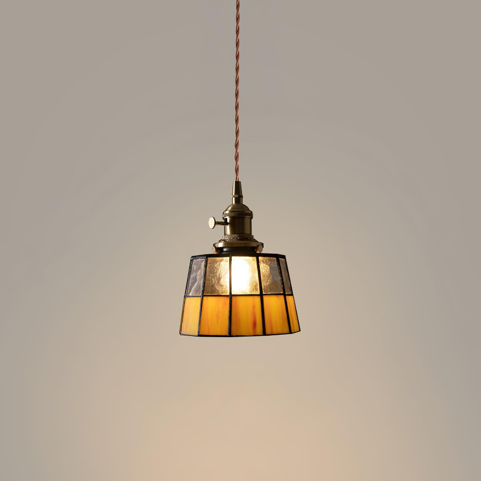 Pendant Light Stained Glass 5.9 in (15.0 cm) Diameter Kitchen Island Hanging Lamp | Thomler
