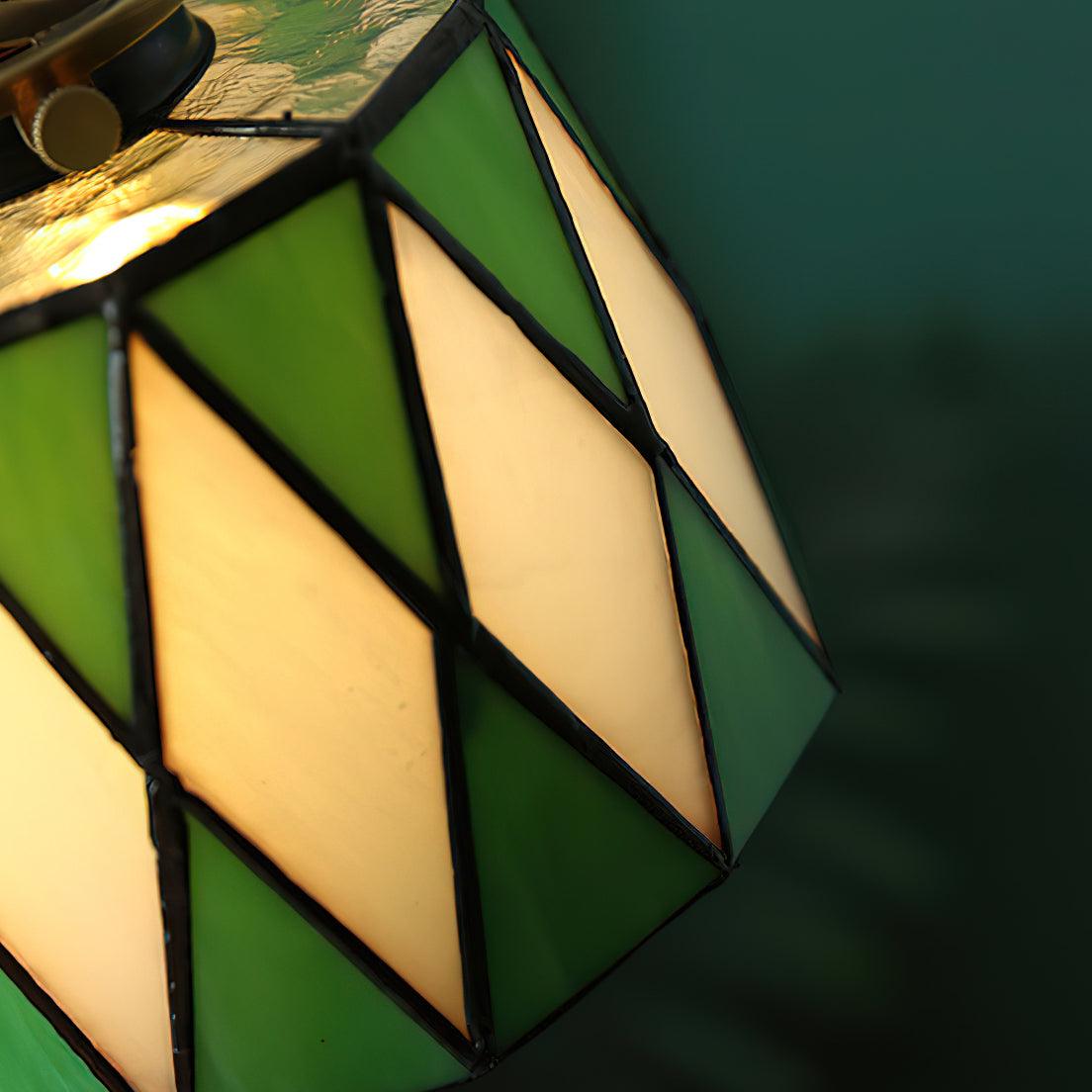 Pendant Light Stained Glass 5.9 in (15.0 cm) Diameter Kitchen Island Hanging Lamp | Thomler