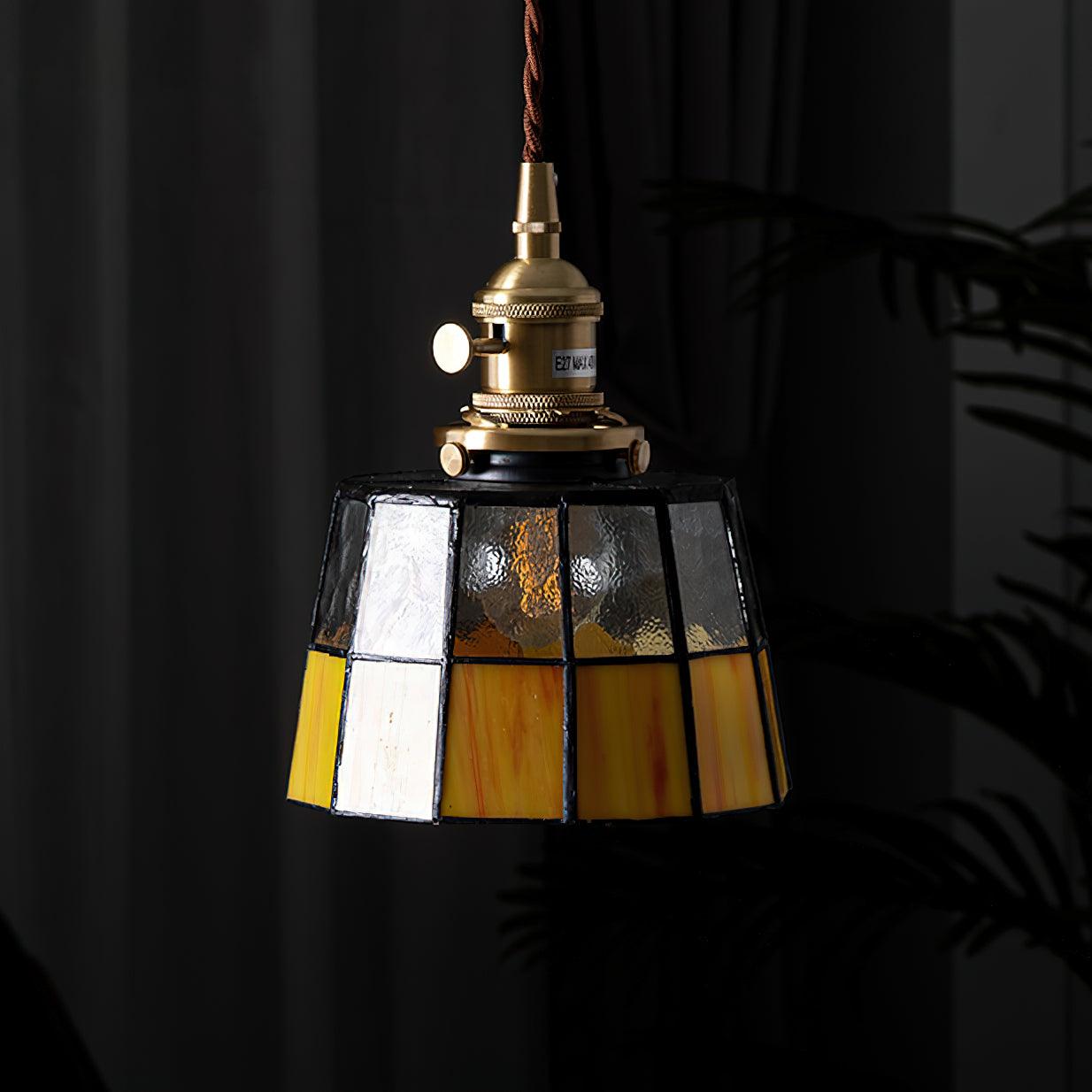 Pendant Light Stained Glass 5.9 in (15.0 cm) Diameter Kitchen Island Hanging Lamp | Thomler