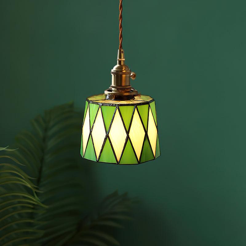 Pendant Light Stained Glass 5.9 in (15.0 cm) Diameter Kitchen Island Hanging Lamp | Thomler