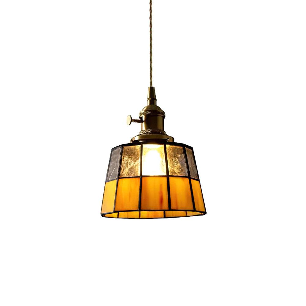 Pendant Light Stained Glass 5.9 in (15.0 cm) Diameter Kitchen Island Hanging Lamp | Thomler