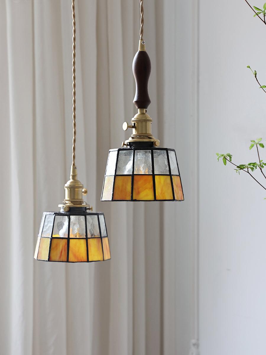Pendant Light Stained Glass 5.9 in (15.0 cm) Diameter Kitchen Island Hanging Lamp | Thomler