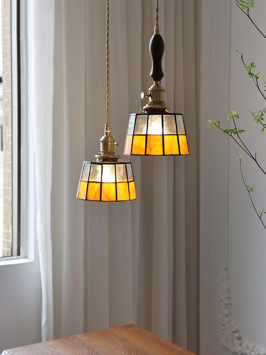 Pendant Light Stained Glass 5.9 in (15.0 cm) Diameter Kitchen Island Hanging Lamp | Thomler