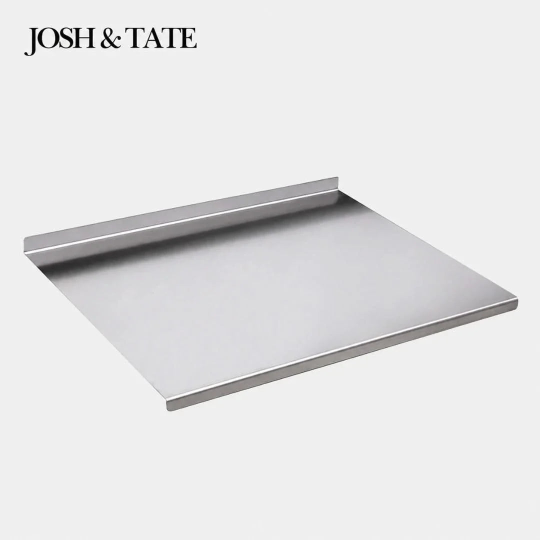 Metal Prep Surface with Raised Rim for Easy Cleanup & Food Safety | Thomler