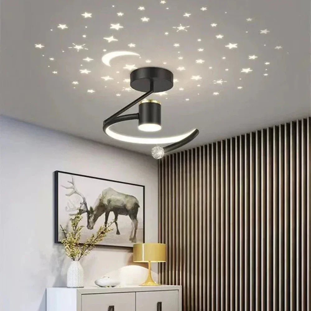Ceiling Light Aluminium 25.0 cm Dimmable Starry Sky Bedroom Hallway LED Flush Mount Ambient Ceiling Lamp | Thomler