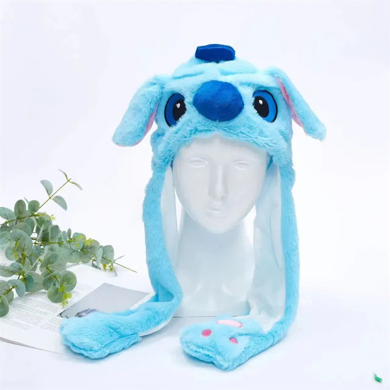 Plush Hat with Pop-Up Ears for Kids & Adults – Interactive Cosplay Beanie with Squeeze Paws | Fun Winter Accessory for Parties, Christmas | Thomler