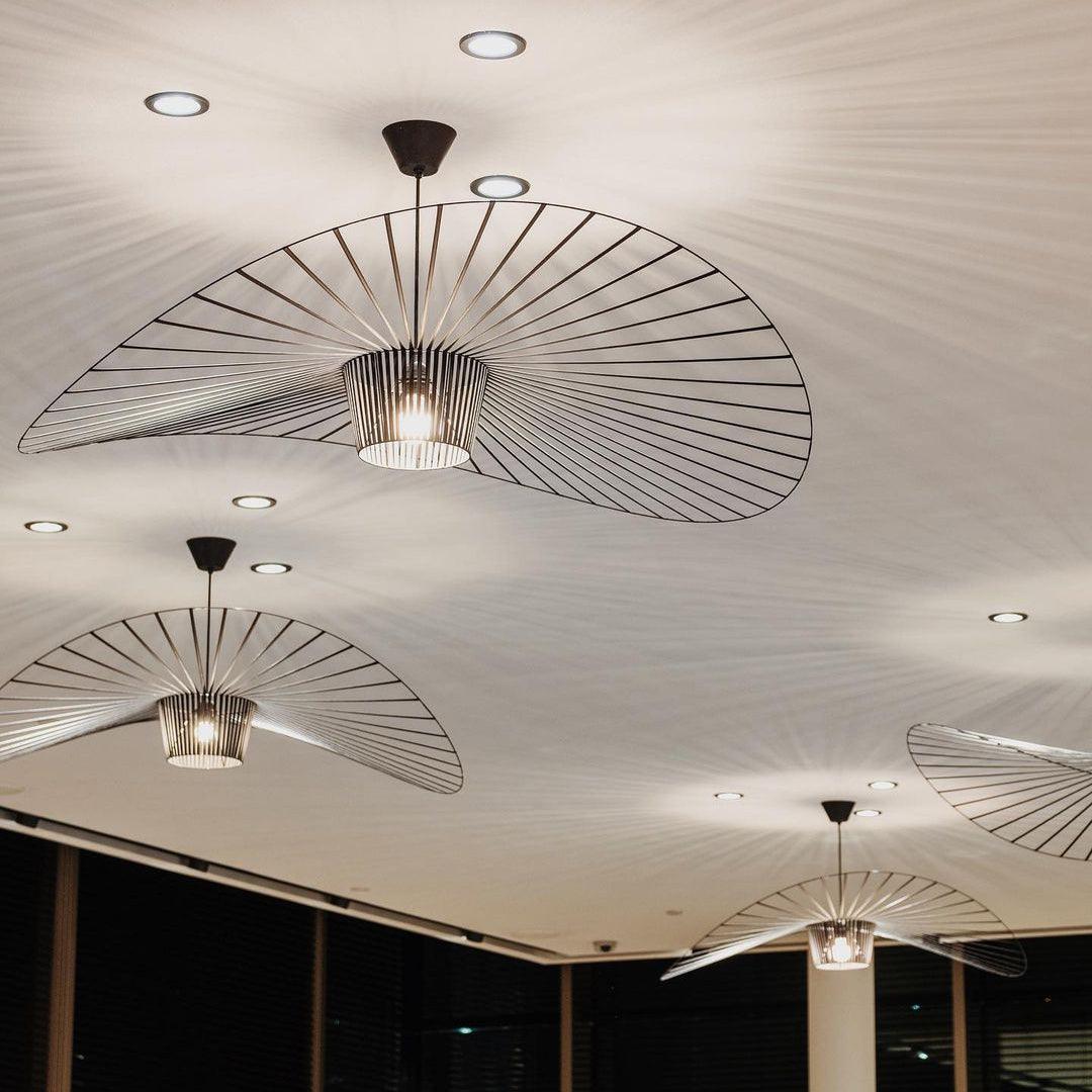 Pendant Light Fiber Glass 47.2 in Black Dining Room Living Room Hanging Ceiling Lamp | Thomler