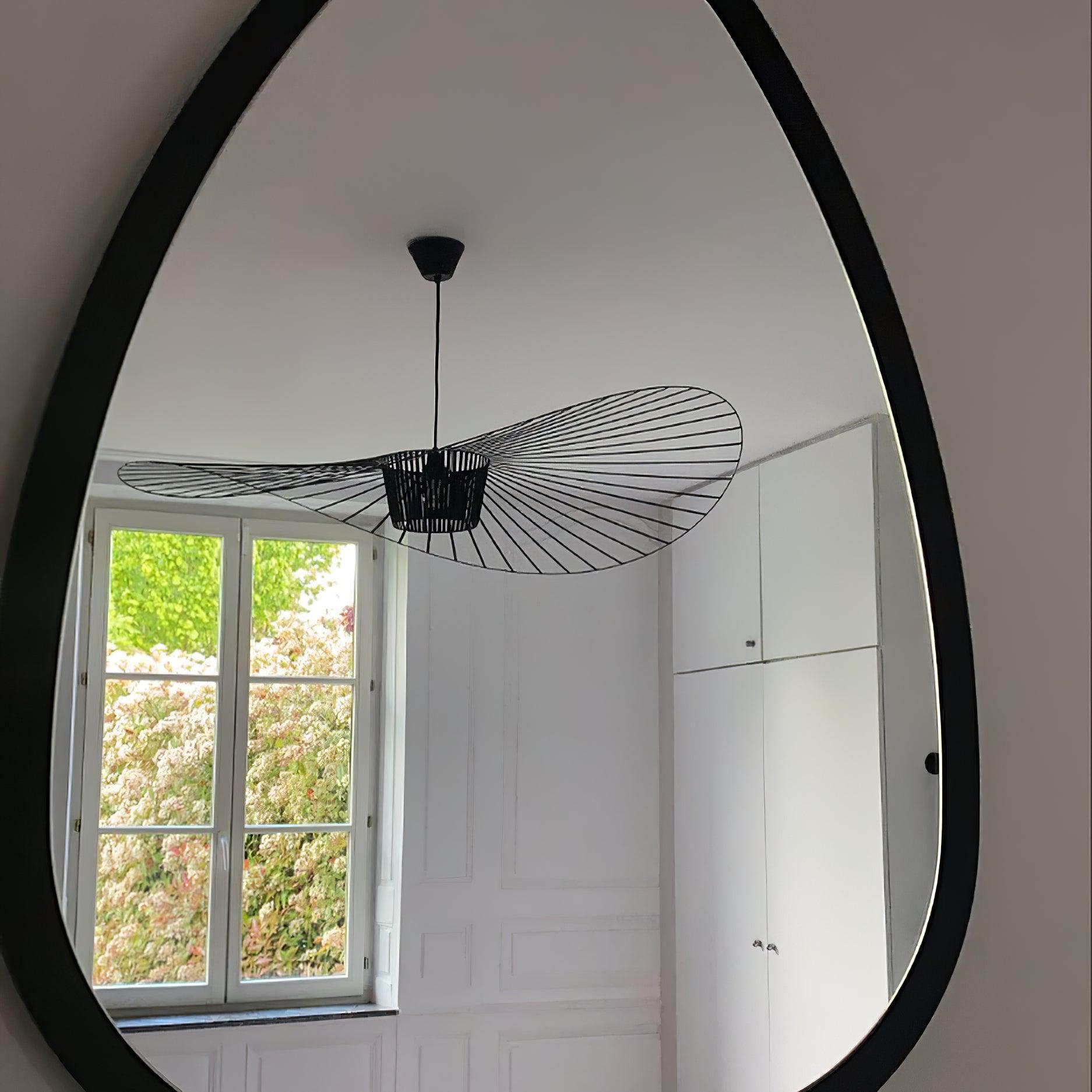 Pendant Light Fiber Glass 47.2 in Black Dining Room Living Room Hanging Ceiling Lamp | Thomler