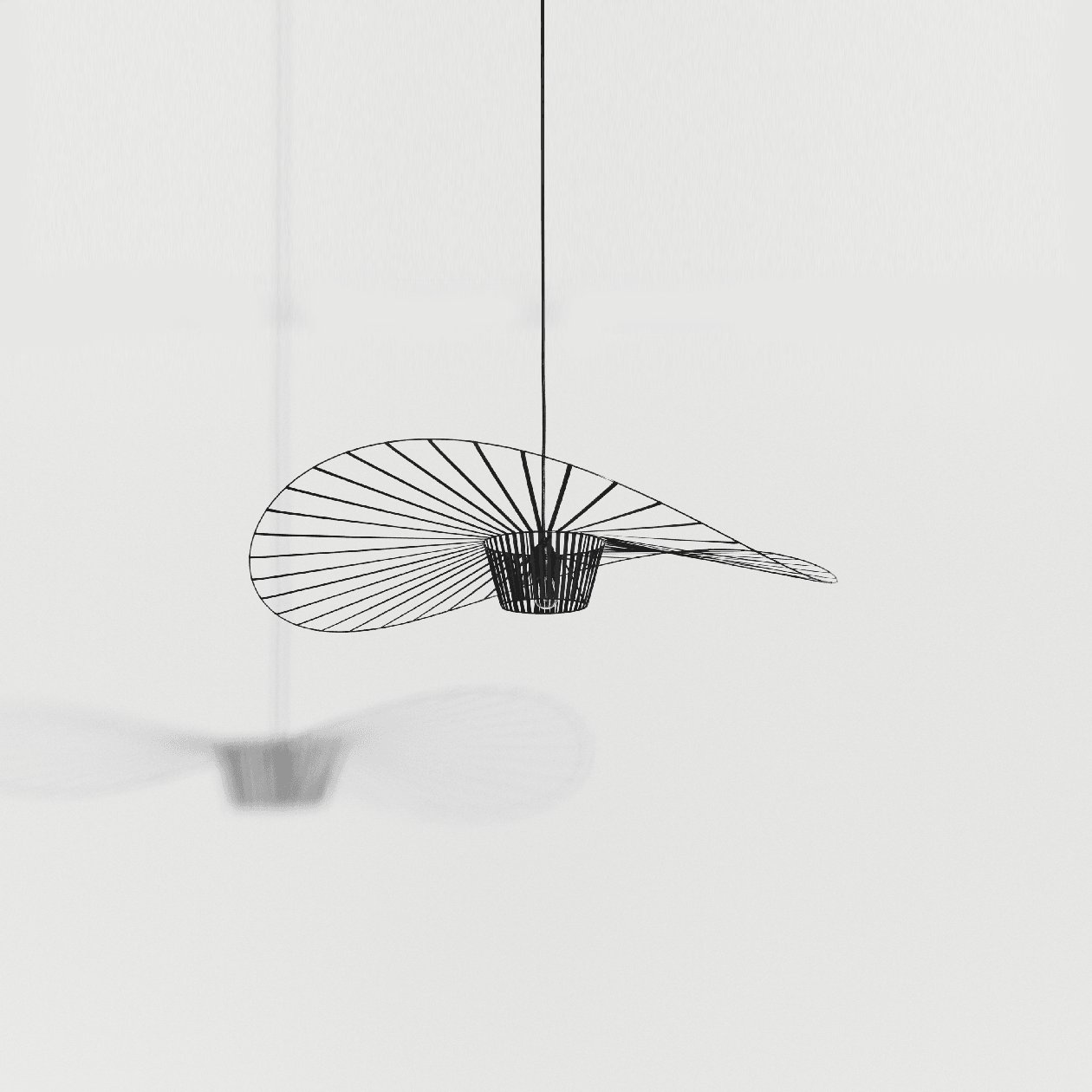 Pendant Light Fiber Glass 47.2 in Black Dining Room Living Room Hanging Ceiling Lamp | Thomler