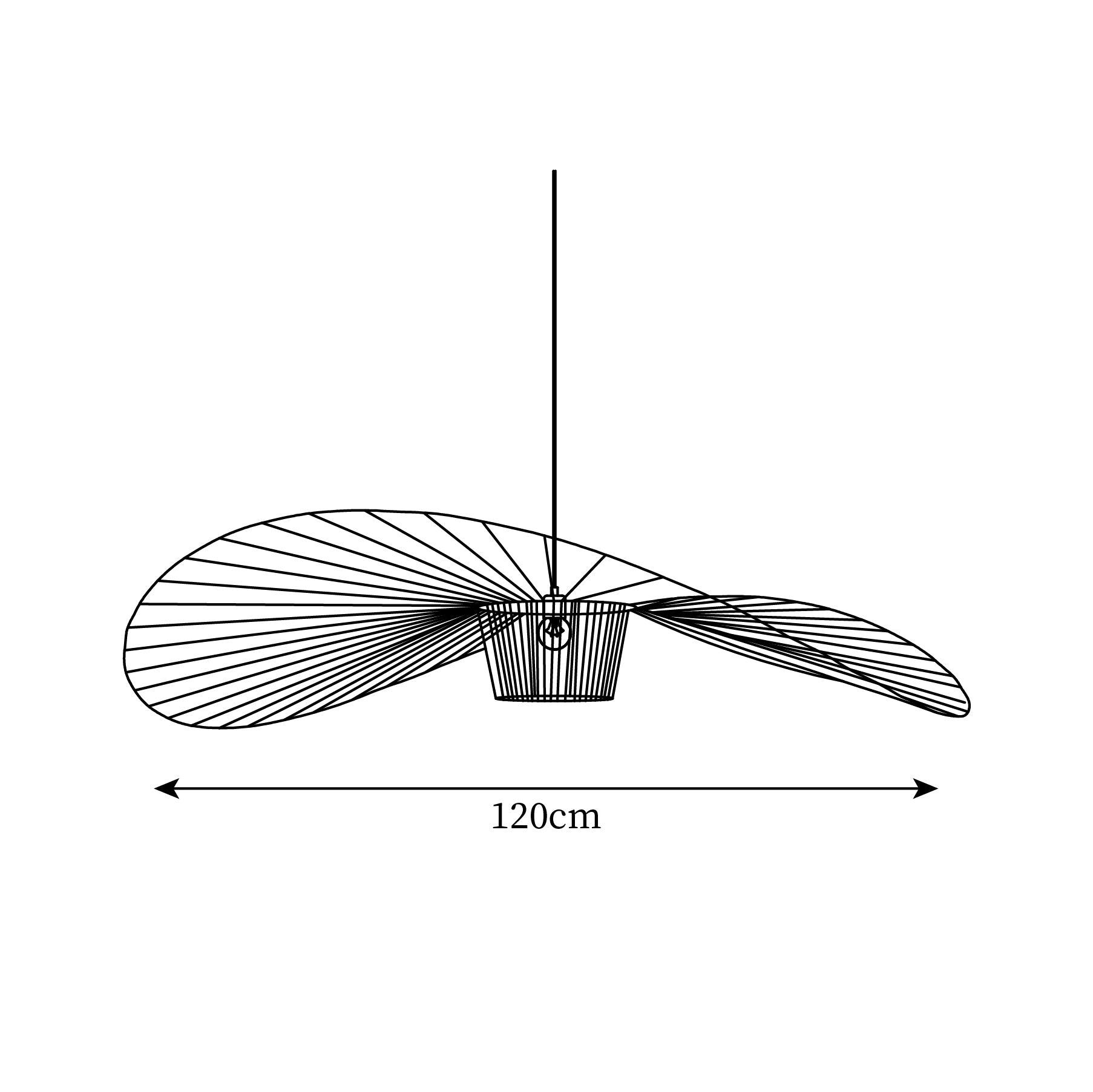 Pendant Light Fiber Glass 47.2 in Black Dining Room Living Room Hanging Ceiling Lamp | Thomler