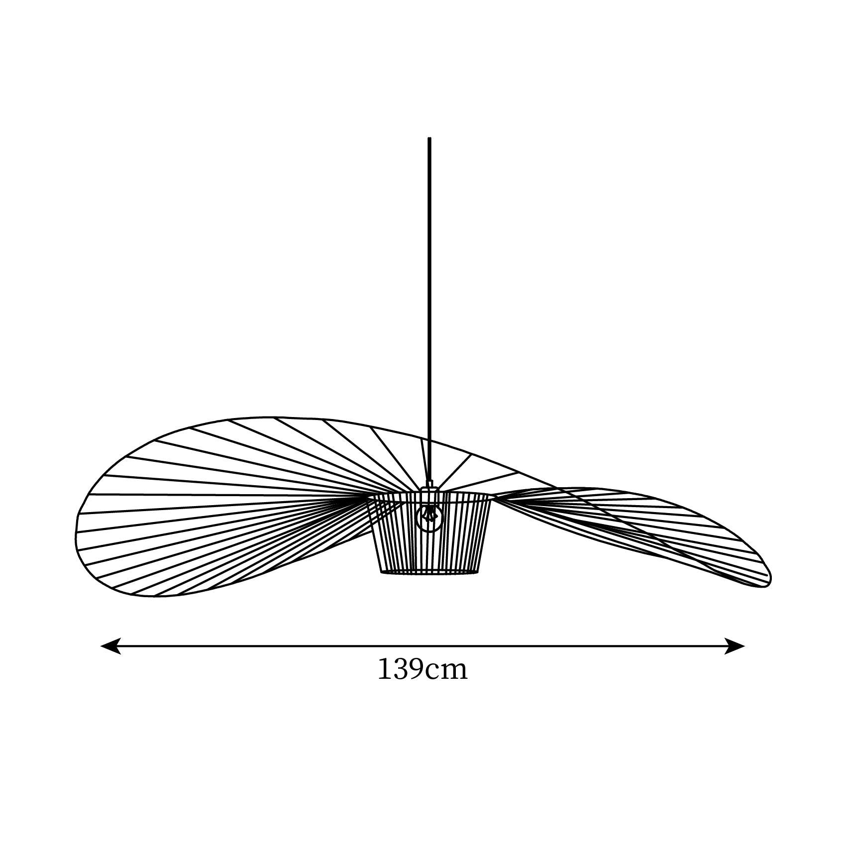 Pendant Light Fiber Glass 47.2 in Black Dining Room Living Room Hanging Ceiling Lamp | Thomler