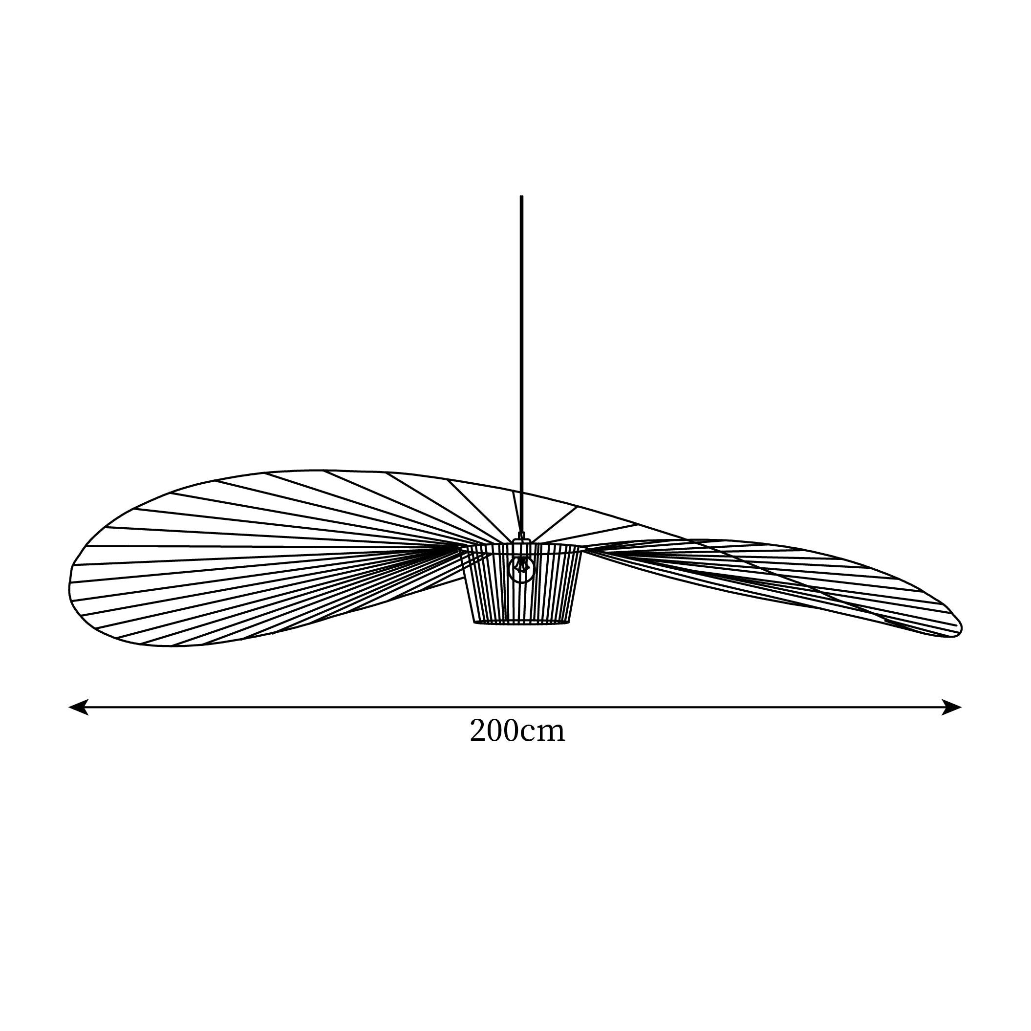 Pendant Light Fiber Glass 47.2 in Black Dining Room Living Room Hanging Ceiling Lamp | Thomler