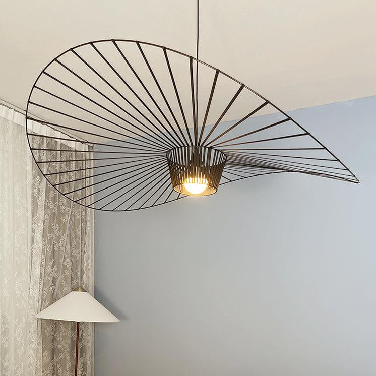 Pendant Light Fiber Glass 47.2 in Black Dining Room Living Room Hanging Ceiling Lamp | Thomler