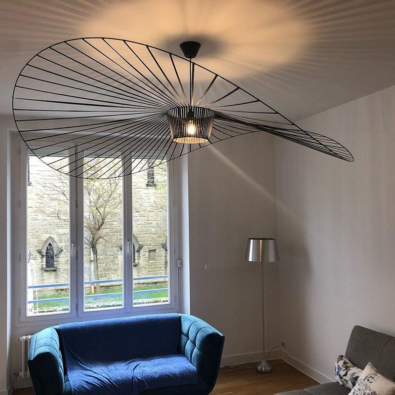 Pendant Light Fiber Glass 47.2 in Black Dining Room Living Room Hanging Ceiling Lamp | Thomler